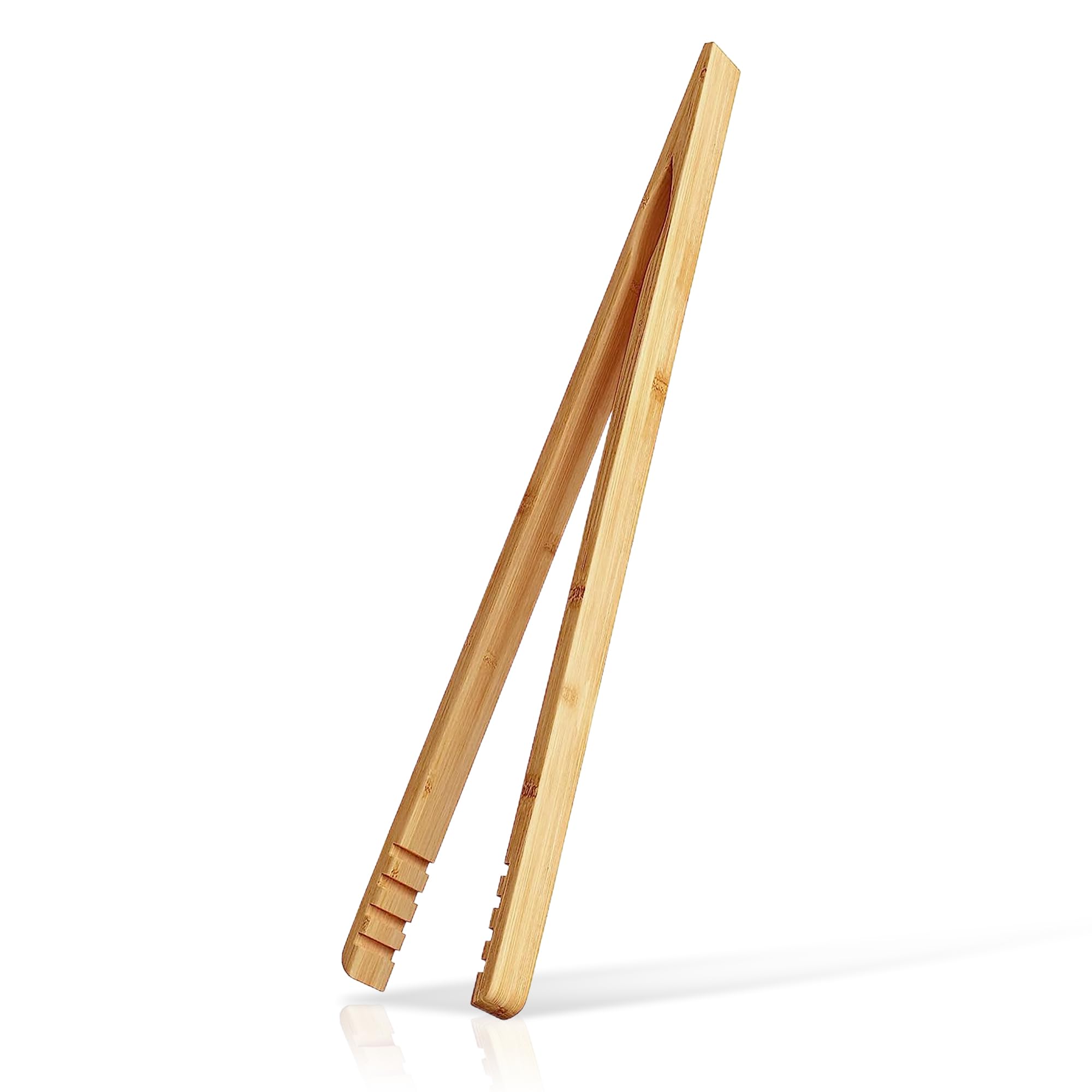 ReNext Bamboo Toast Tongs - Wooden Kitchen Tongs for Bread, Fruits & Pickles - Perfect for Breakfast, BBQ, Picnics & Camping
