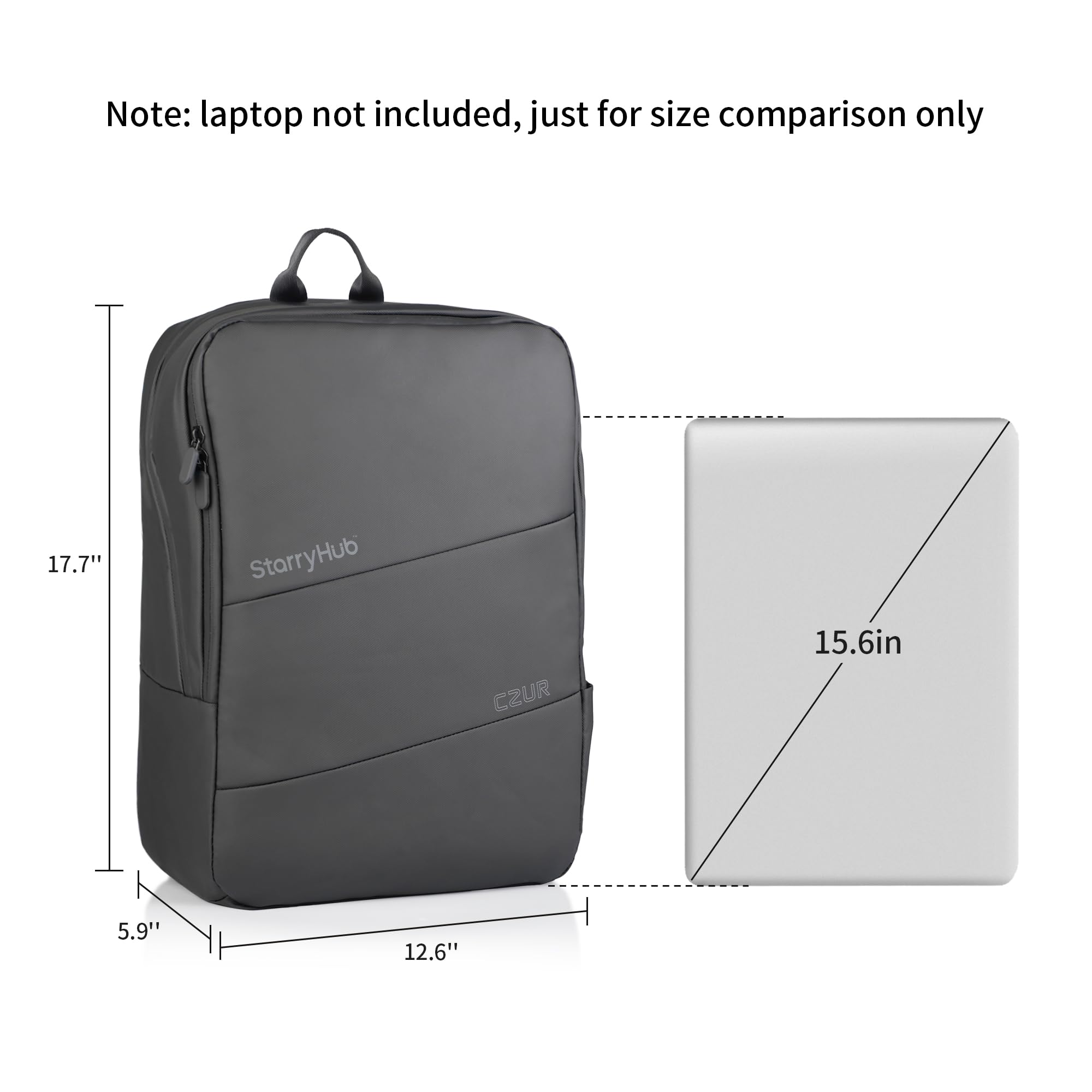 CZUR Business Travel Backpack for Men - Water Resistant Laptop Backpack with High Capacity, Fits 17.3 Inch Laptop - Perfect for Office Commute, Business Trips & College Use