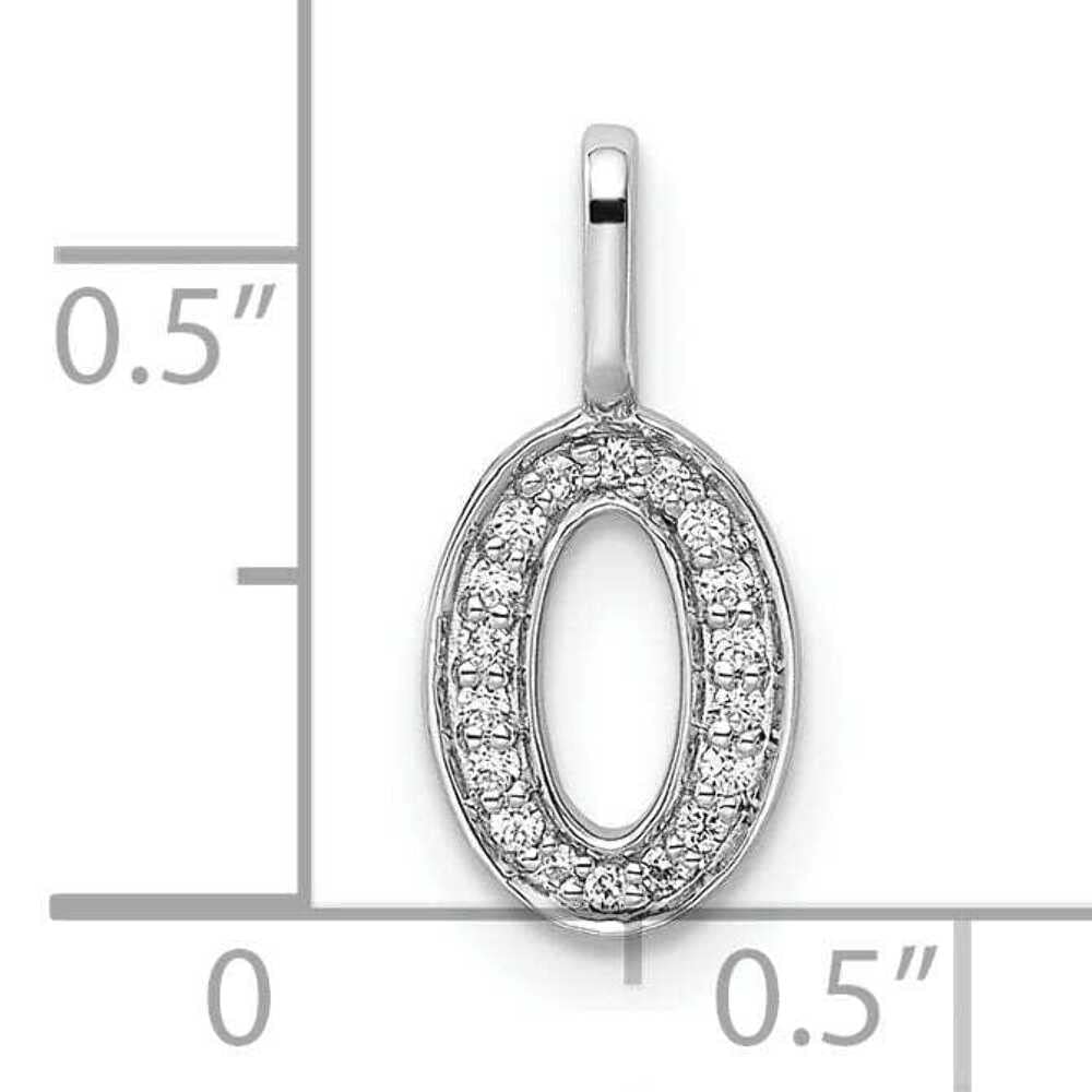 14K White Gold Diamond Women's Number 