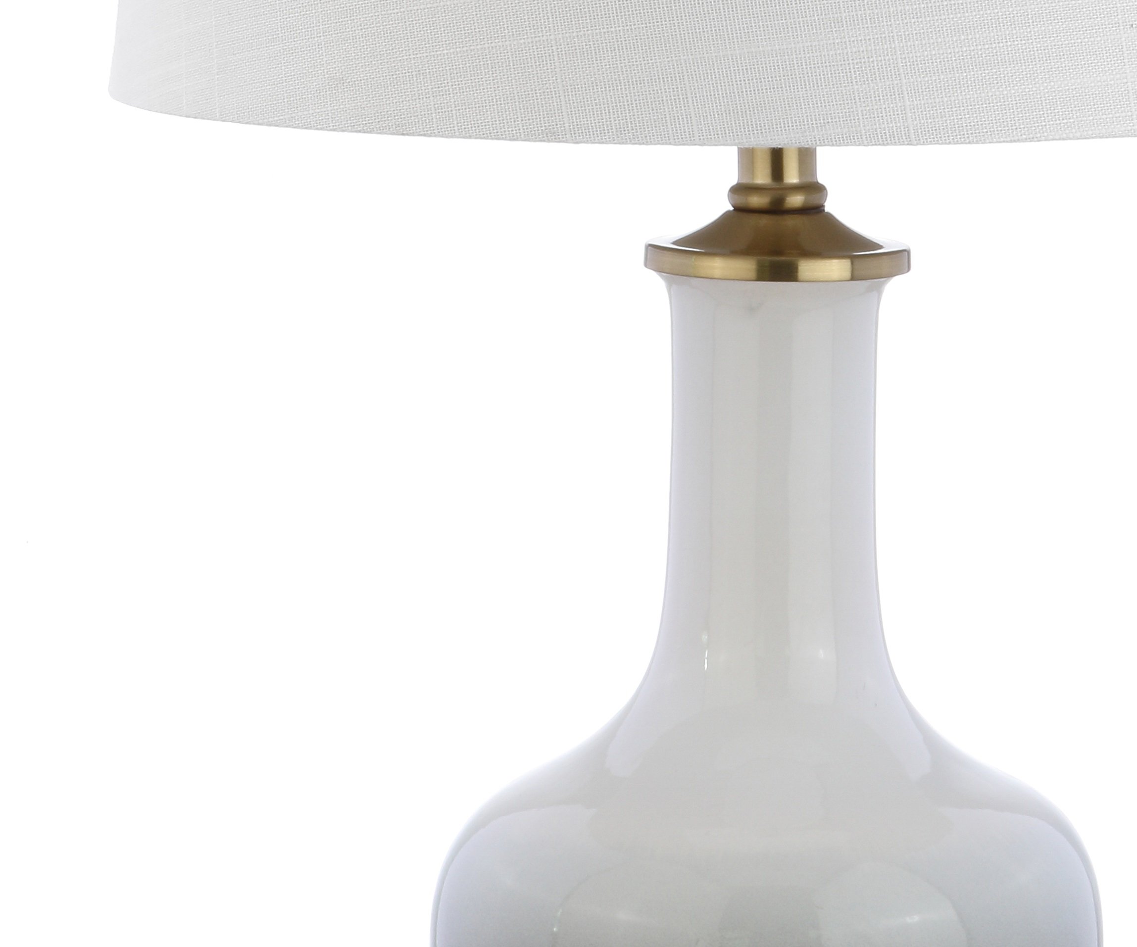 JONATHAN Y JYL3019B 25-Inch Gradient Ceramic & Brass LED Table Lamp - Modern Traditional Nightstand Light for Bedroom, Living Room, Office & Dorm - Includes LED Bulb (White/Grey) - Perfect for Reading, Studying & Ambient Lighting