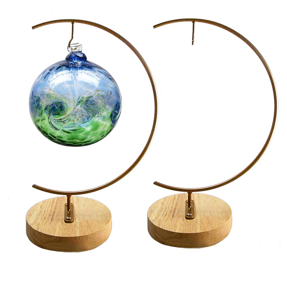 YY YEARCHY Metal Air Plant Stand - Gold Hanging Terrarium Holder for Glass Globe, Flower Pot Display (Set of 2) - Perfect for Home Decor, Office Plants & DIY Terrarium Projects