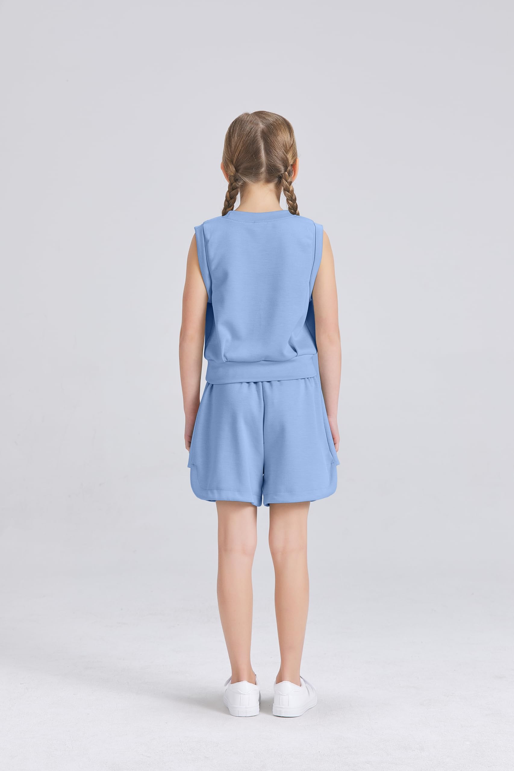 Trendy 2 Piece Outfits for Girls 2025 | Summer Cute Sleeveless Tops & Shorts Set | Activewear for Playdates & Outdoor Activities