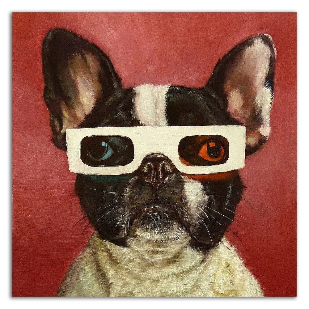 Lucia Heffernan 3D Dog Canvas Art Print - Ready to Hang Wall Decor for Living Room, Bedroom & Office