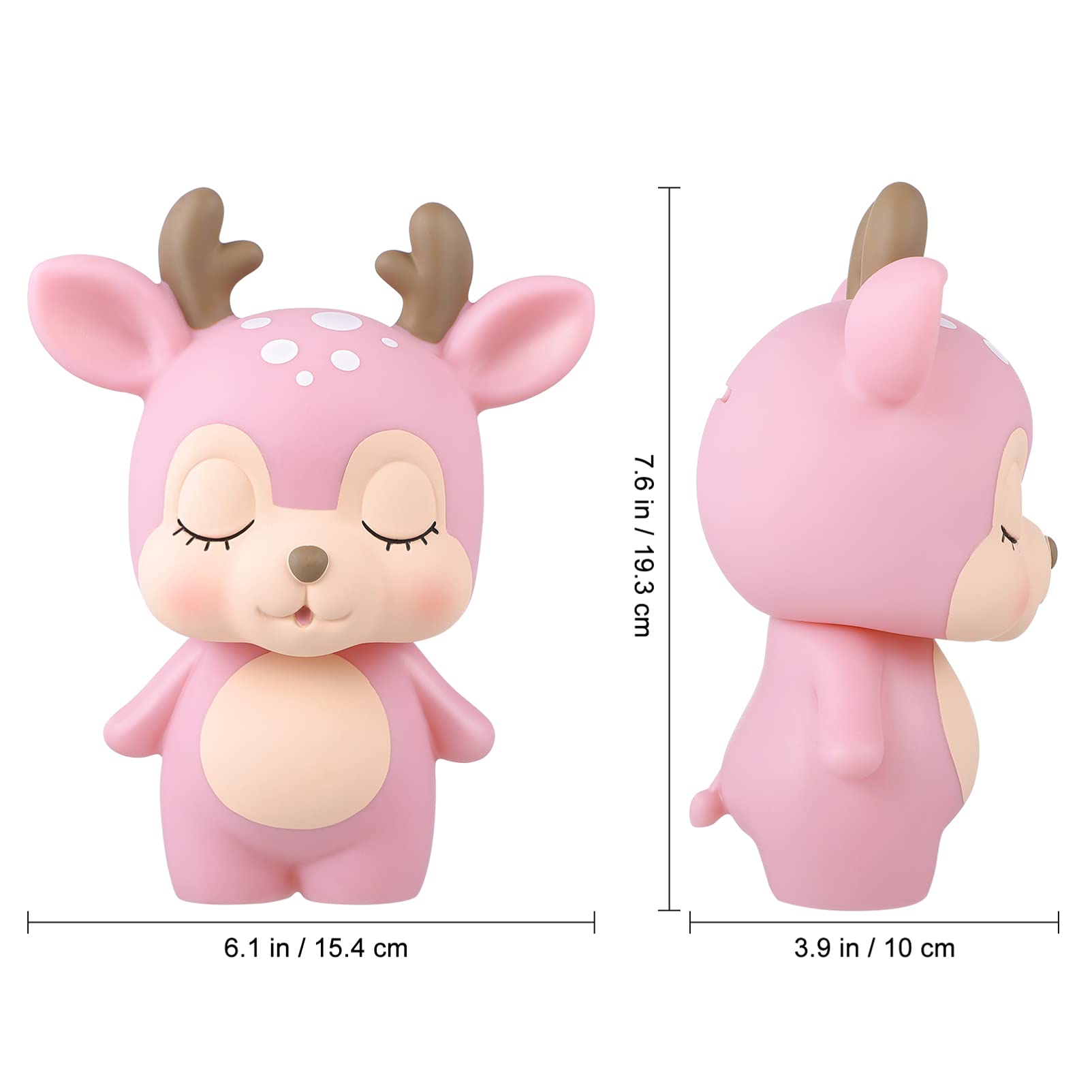 STOBOK Deer-Shaped Money Box for Kids - Fun Savings Bank for Boys & Girls - Perfect for Coins, Bills & Candy Storage - Ideal for Birthday Gifts & Financial Education