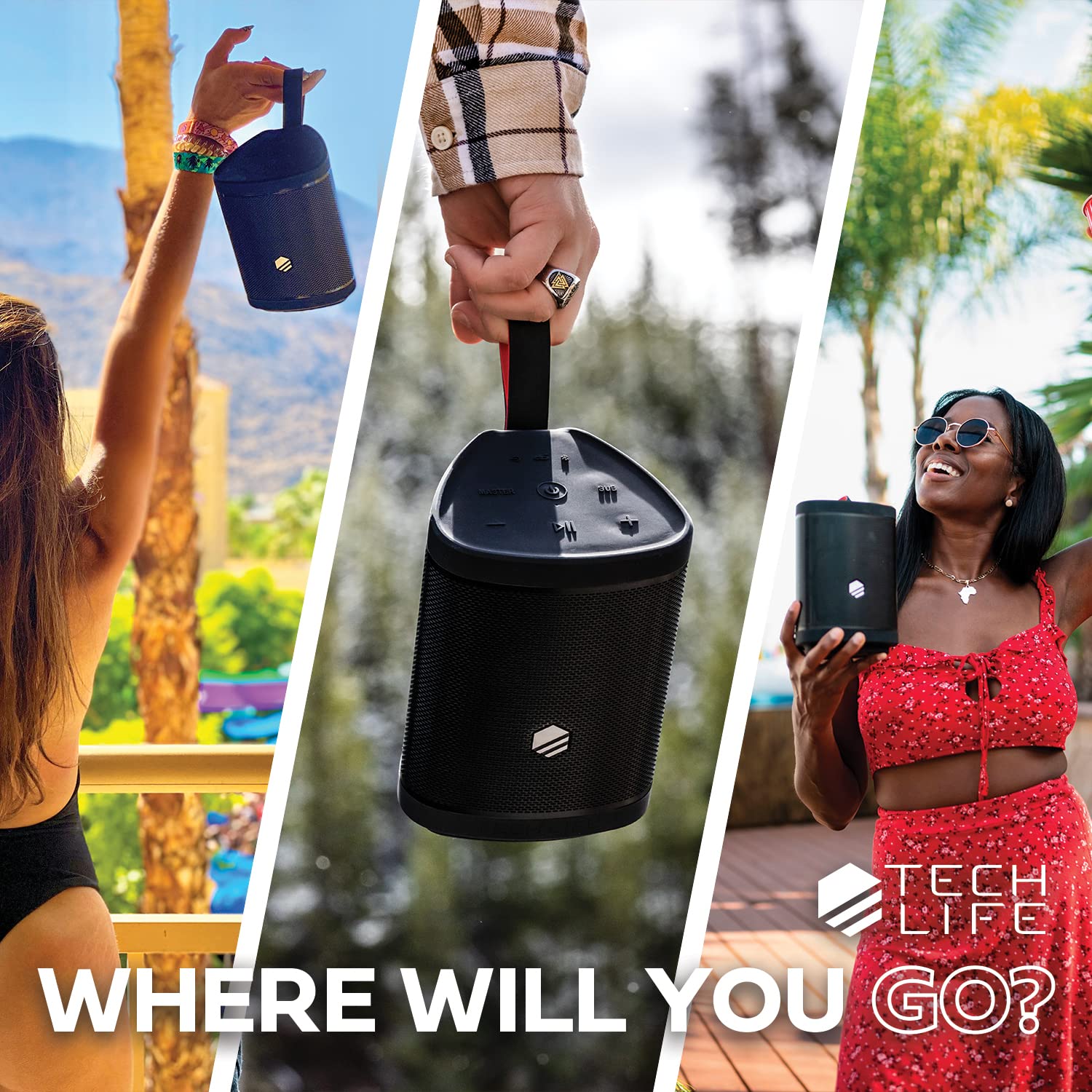 Premium Portable Bluetooth Speaker - Waterproof Outdoor Party Speaker with Powerful Bass, Crystal Clear Sound & 12-Hour Battery Life - Perfect for Pool Parties, Beach Trips, Camping & Home Entertainment