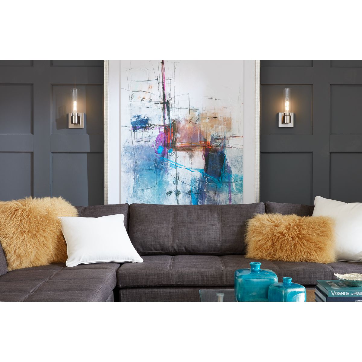 Clarion Collection Modern One Light Glass Bathroom Vanity Wall Sconce - Perfect for Bathroom, Powder Room, and Dressing Area Lighting