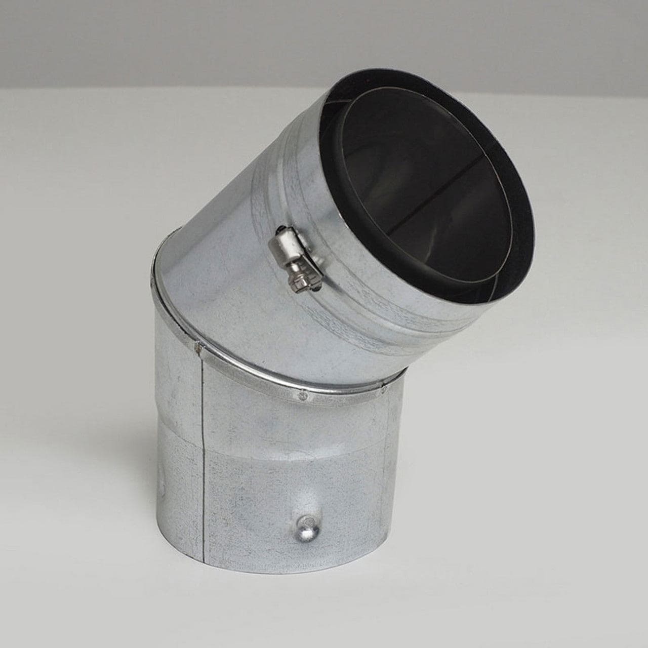 3 Ventis Pelletvent 304L Stainless Steel Inner/Galvanized Steel Outer 45 Degree Fixed Elbow VP EL0345 - Perfect for Pellet Stove Venting and HVAC Systems