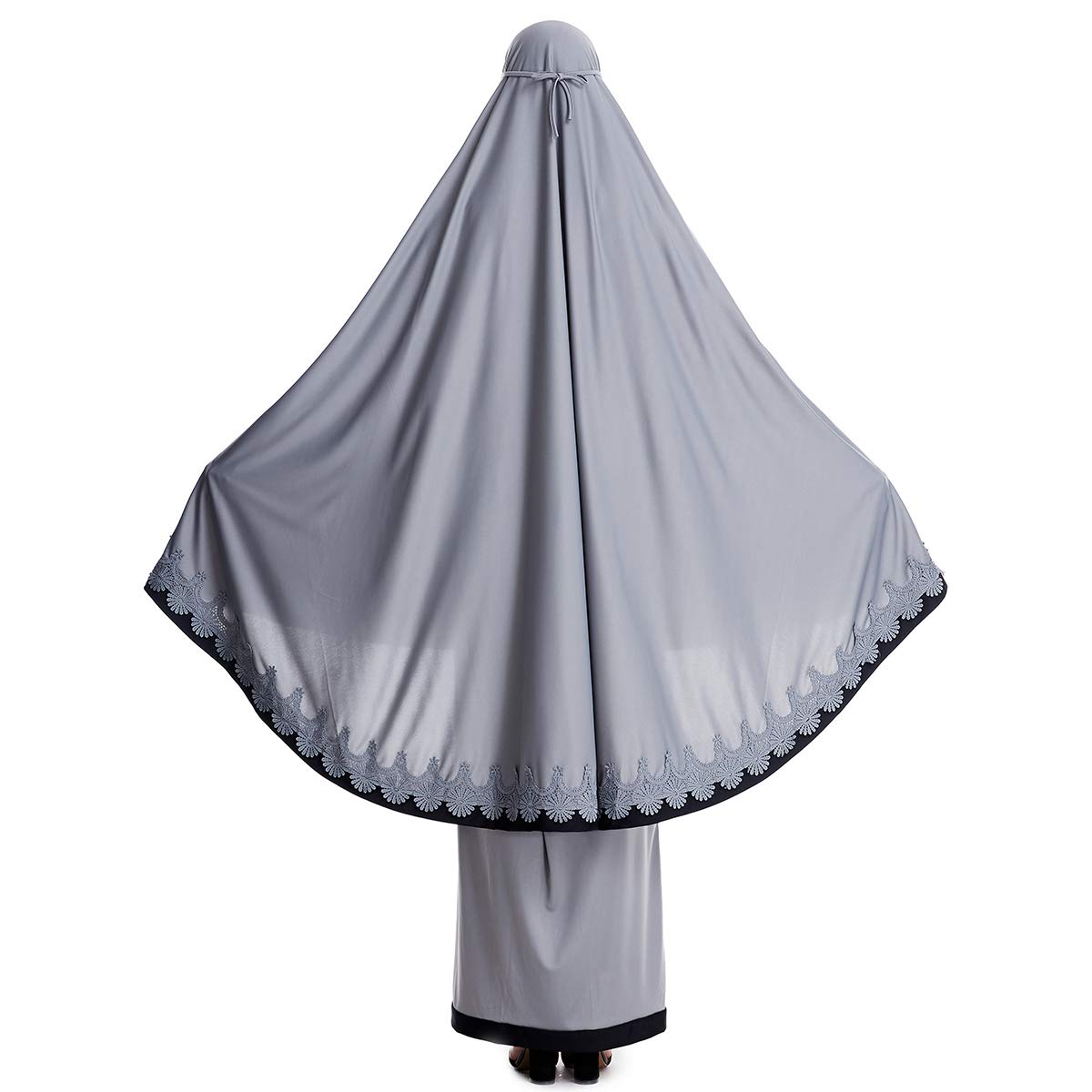 Muslim Women's 2-Piece Loose Full Cover Long Dress Set with Hijab & Hooded Thobe - One Size Fits Most - Perfect for Prayer, Modest Fashion & Everyday Wear