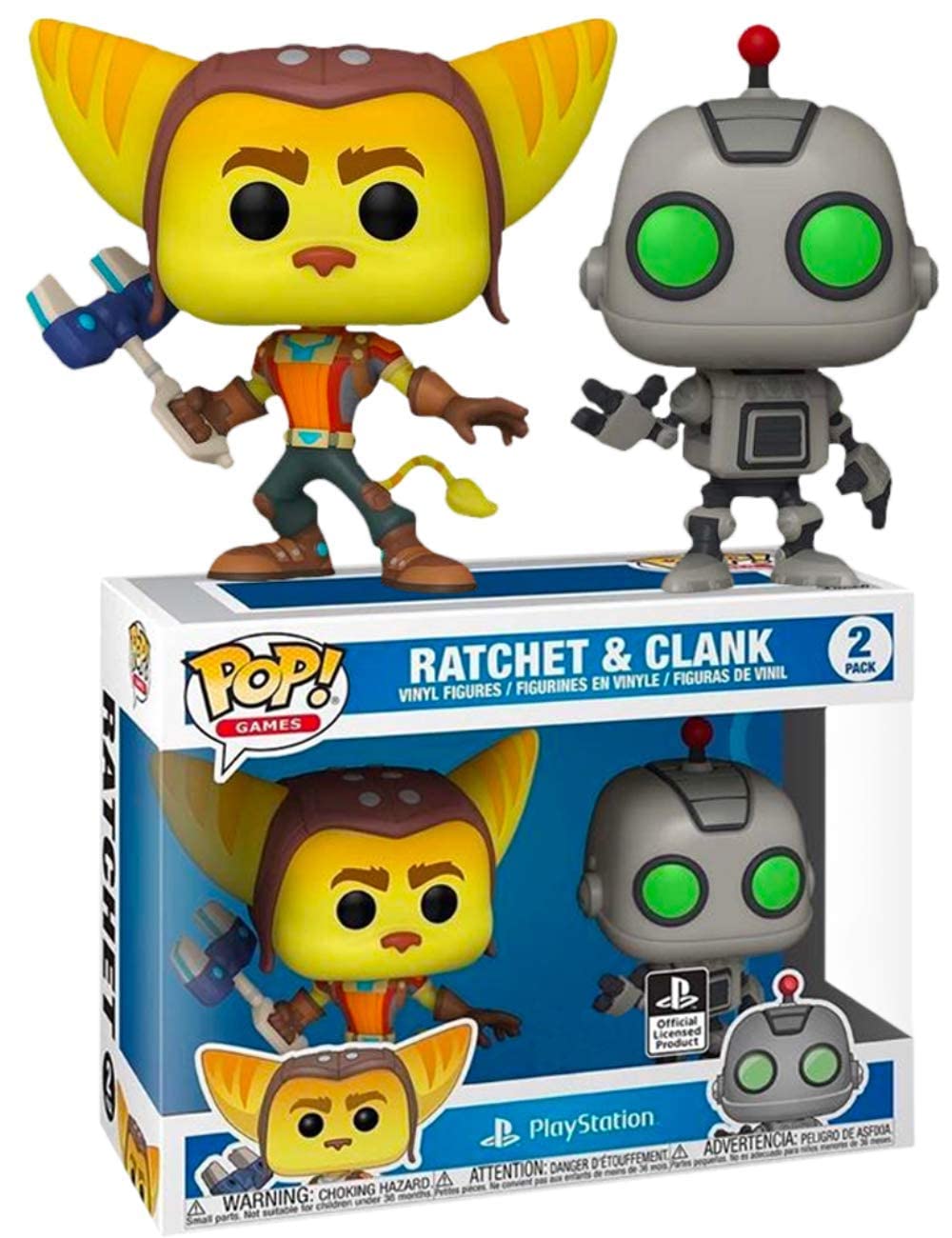 Funko Pop! Ratchet and Clank PlayStation Exclusive 2-Pack Action Figure Set - Perfect for Gaming Collectors and Display Shelves