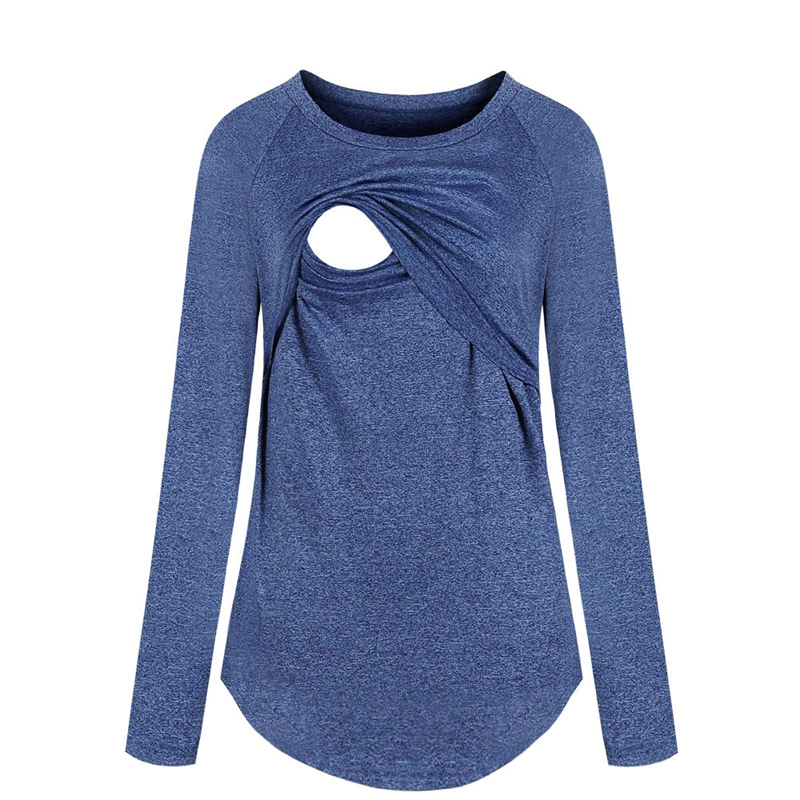Comfortable Women's Maternity Nursing Tunic Tops - Soft Long Sleeve Breastfeeding Shirt for Nursing Mothers | Perfect for Everyday Wear, Work & Outings