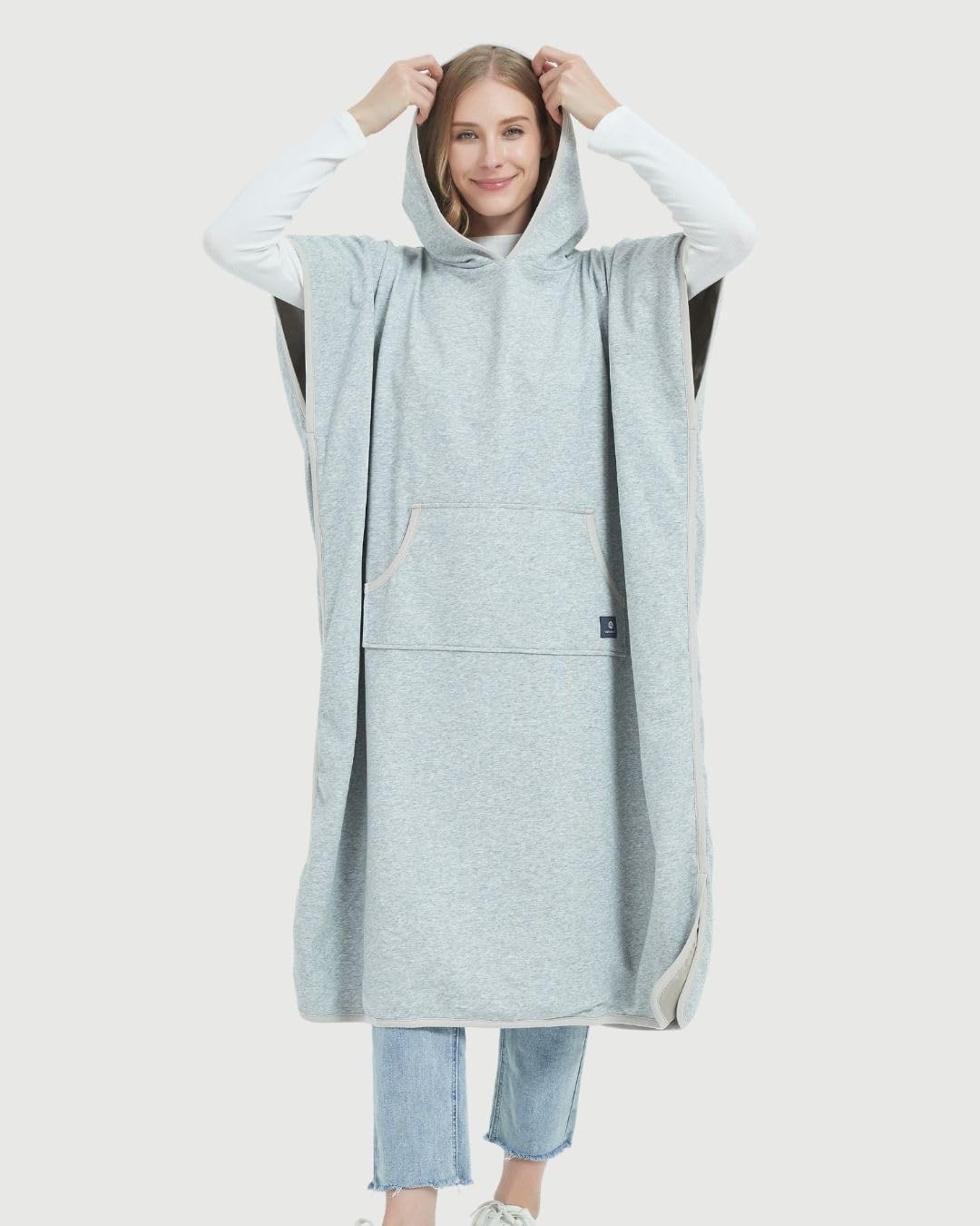 Radia Smart® EMF Protection Hooded Poncho for Adults - Anti-Radiation Blanket, Wearable Faraday Cage, RF & WiFi Shielding Clothing (Grey, Oversized) - Perfect for Home, Office & Travel EMF Protection