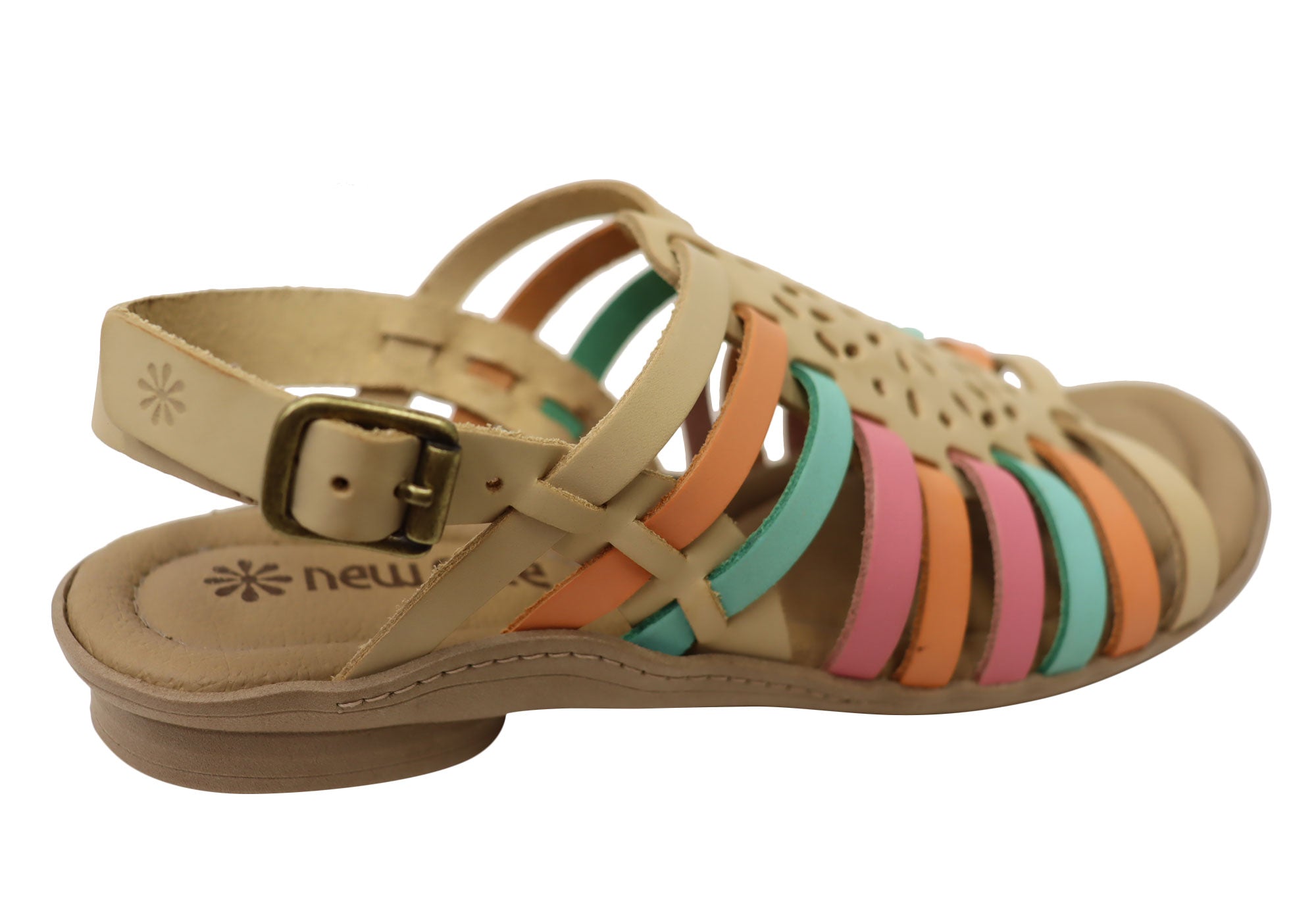 New Face Mary Women's Comfortable Leather Sandals - Handmade in Brazil - Perfect for Summer, Beach & Casual Outings