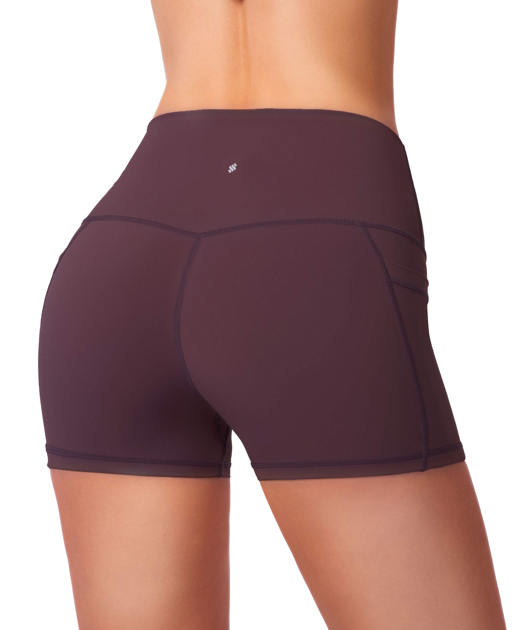 High Waist Yoga Shorts for Women with Side Pockets - Tummy Control Workout Running Gym Biker Shorts 8