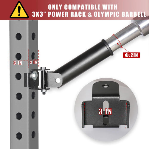 Heavy Duty Rack Mounted Landmine Squat Attachment - T-Bar Row Landmine Base for Power Rack - Perfect for Home Gym Strength Training & Weightlifting Exercises