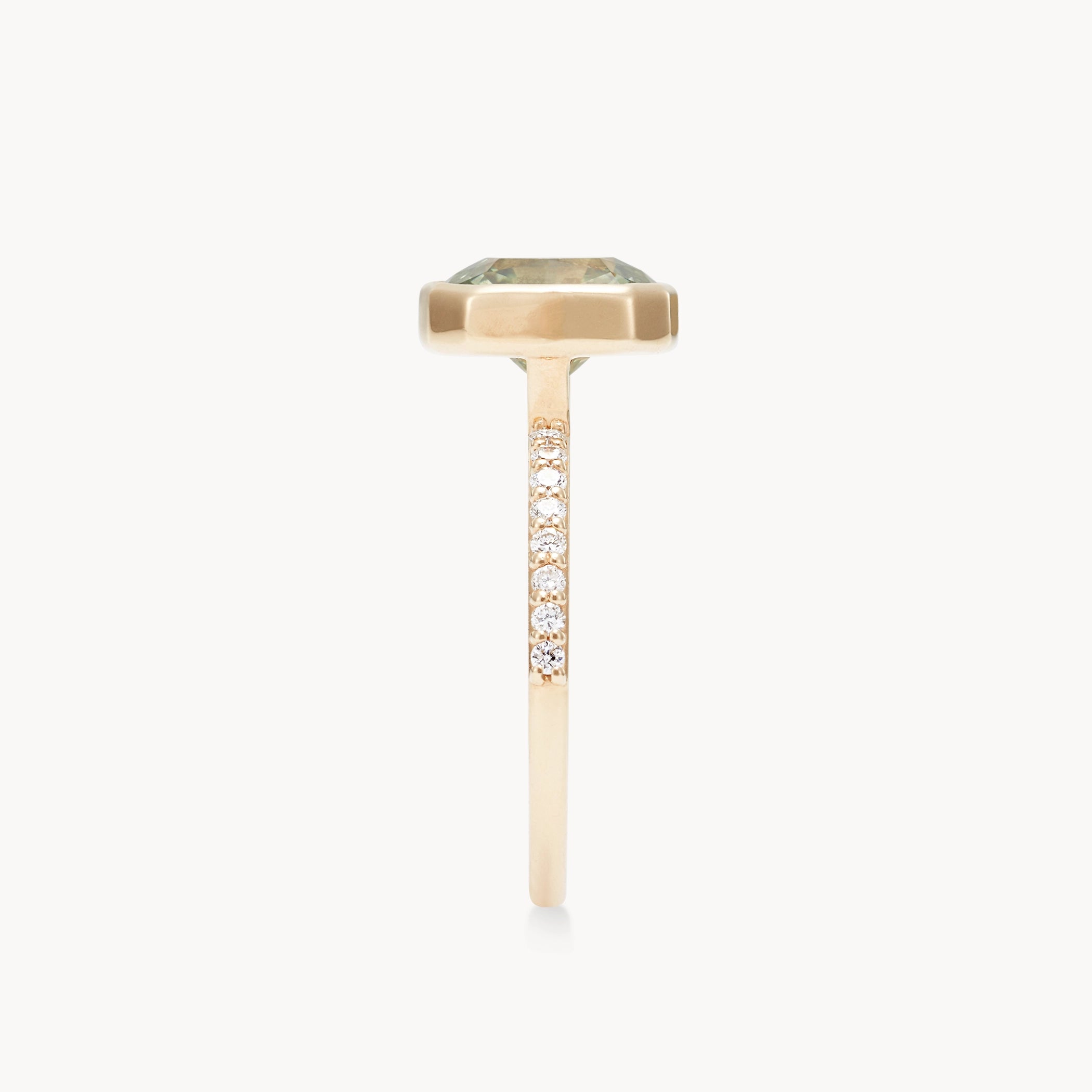 Forever in Flora Unique Engagement Ring - 14K Yellow Gold with Oval Sapphire & Brilliant Diamonds | Perfect for Proposals, Anniversaries & Special Occasions