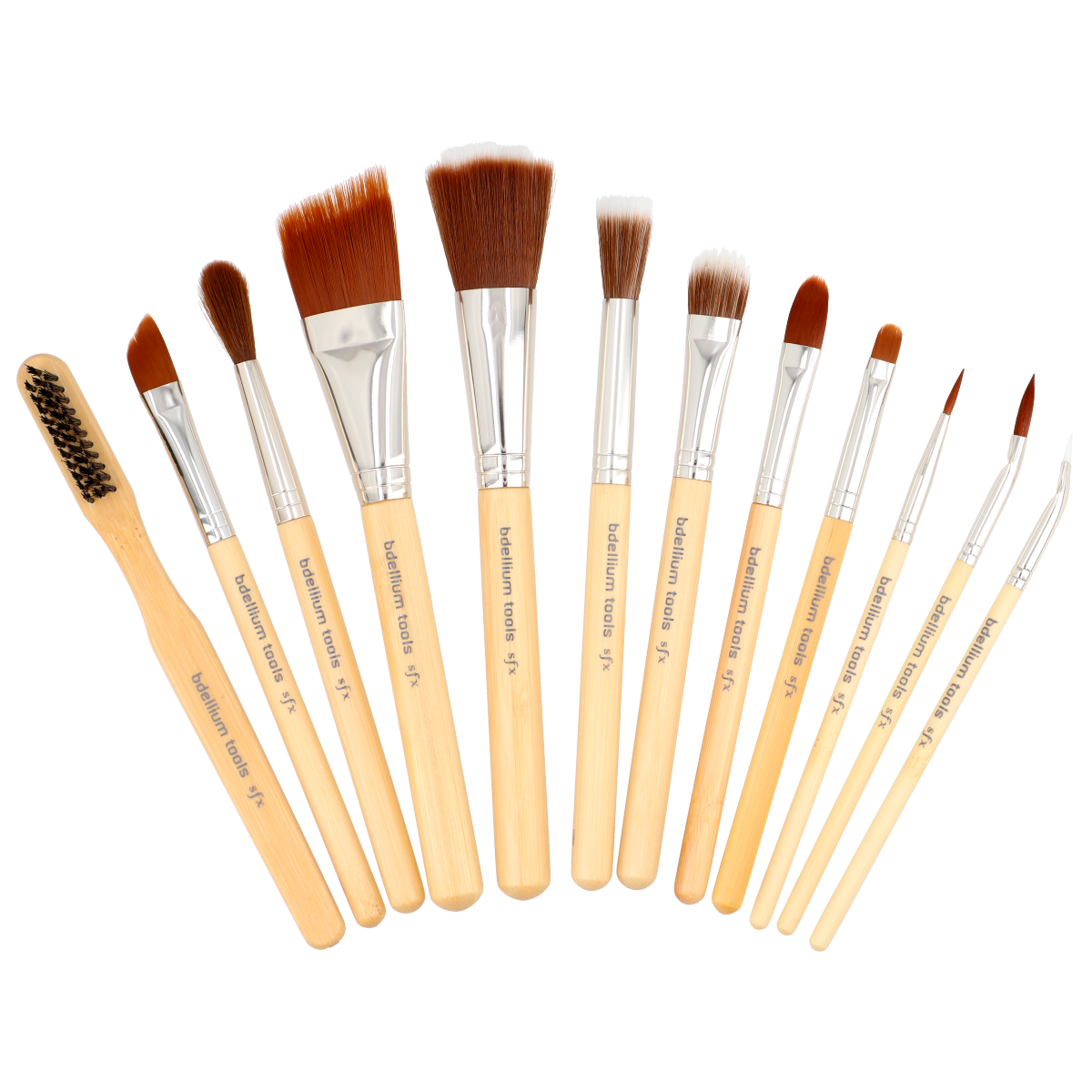 Professional SFX Brush Set - 12 Piece Makeup Brush Kit with Double Pouch for Special Effects, Halloween & Cosplay Makeup - Perfect for FX Artists, Beginners & Makeup Enthusiasts