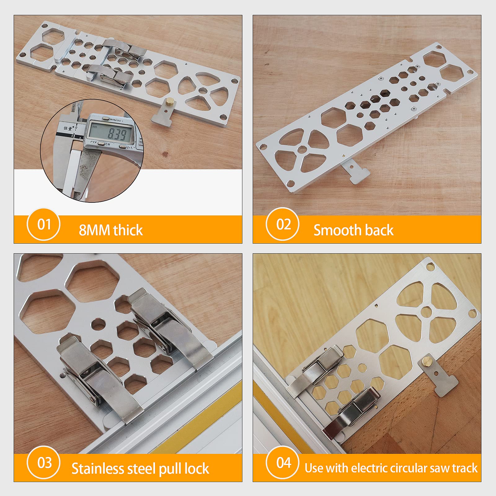 HFM 340mm Track Saw Square Guide Rail - 90 Degree Right Angle Circular Saw Accessory for Woodworking & DIY Projects | Perfect for Precise Cuts on Plywood, MDF & Hardwood