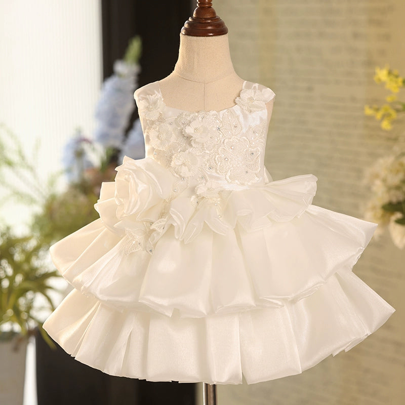 Adorable Baby Girl Puffy Flower Dress - Toddler Baptism & Flower Girl Dress for Weddings, Parties & Special Occasions