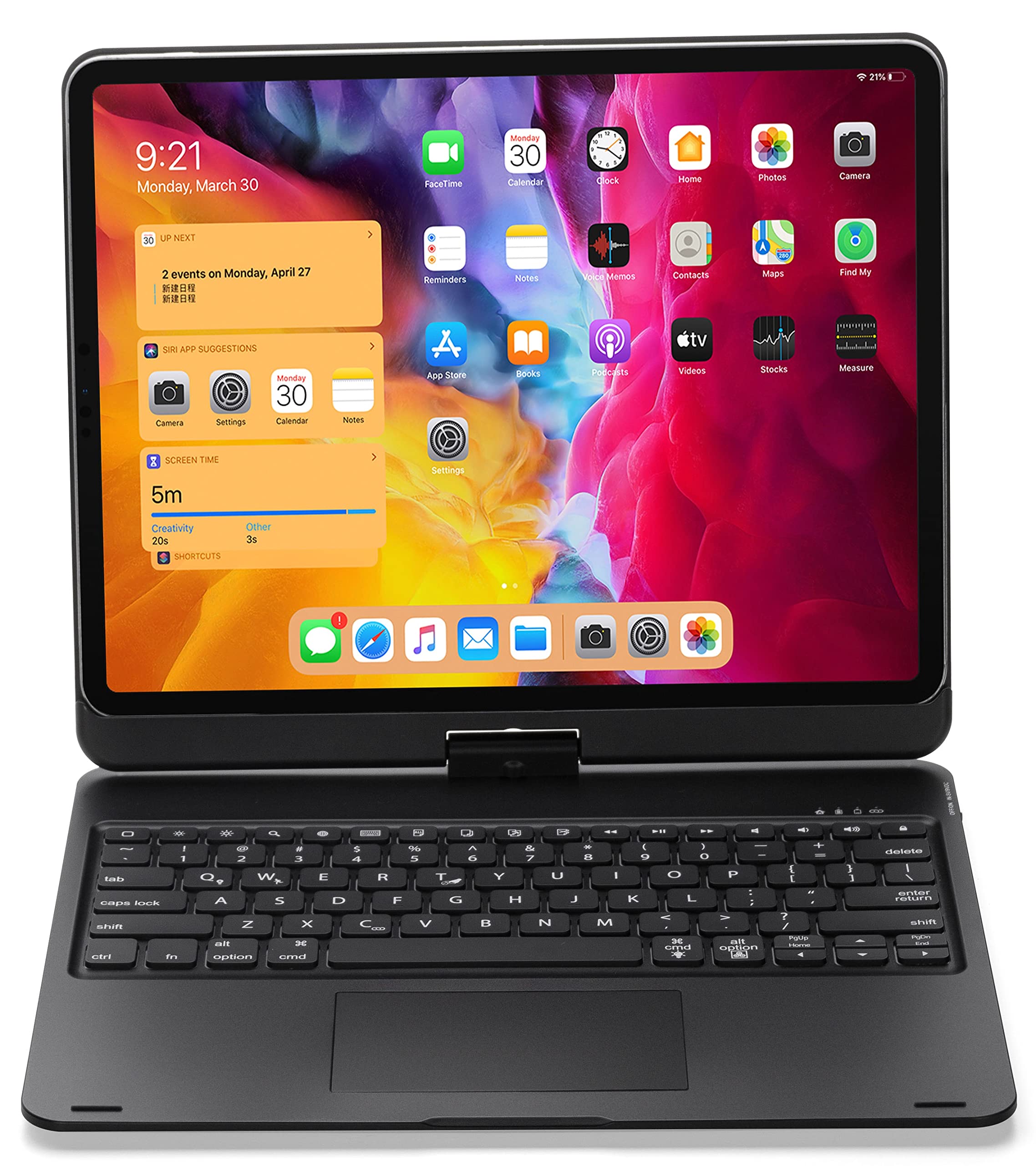 iPad Pro 12.9 Wireless Keyboard Case with Backlit Keys - Magnetic Detachable Keyboard Cover Compatible with iPad Pro 12.9-inch 5th/4th/3rd Gen (2021/2020/2018) - Perfect for Work, Travel & Home Office (Black)