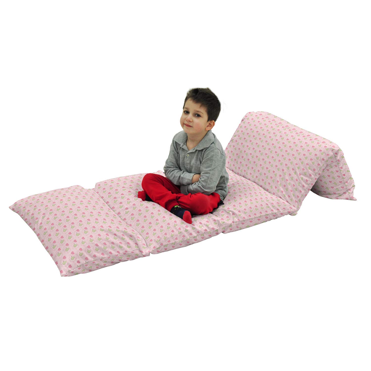 Ambesonne Animal Print Floor Pillow Cover - Checkered & Polka Dot Heart Design, 88