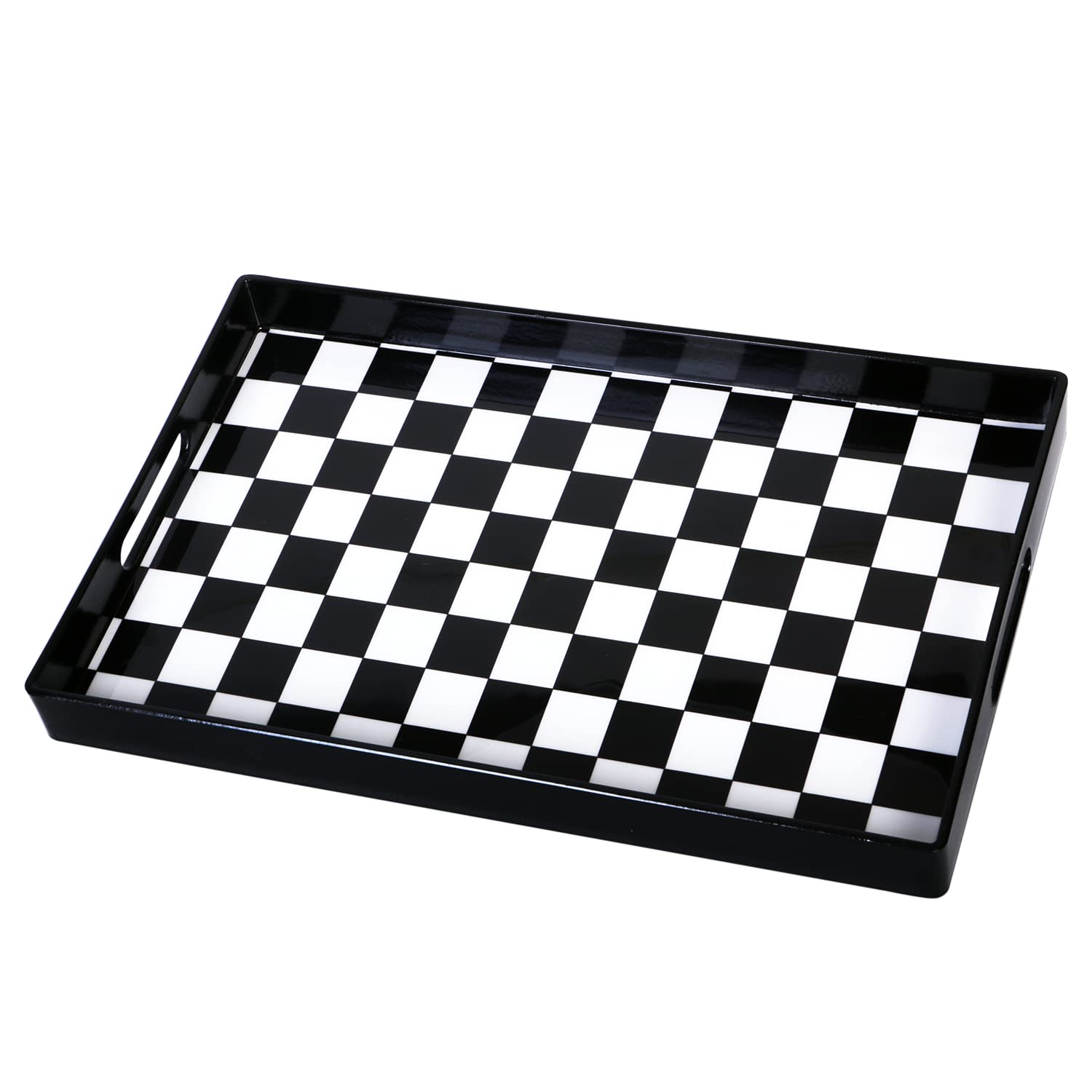 Zosenley Marble Pattern Decorative Tray with Handles - 15.6