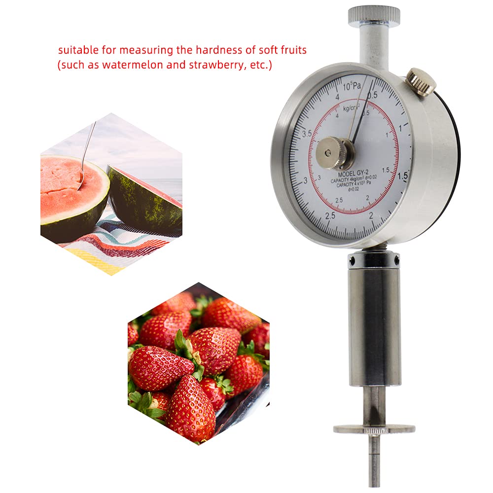 Premium Fruit Hardness Tester Penetrometer - Digital Sclerometer for Measuring Fruit Firmness (0.5-4kg/cm² Range, 3.5mm Pressure Head) - Ideal for Agriculture, Food Quality Control & Ripeness Testing