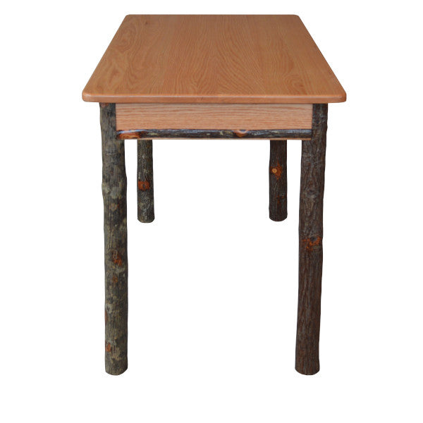 Solid Hickory Wood Writing Desk - Rustic Home Office Desk for Study & Work - Perfect for Home Office, Study Room, or Library