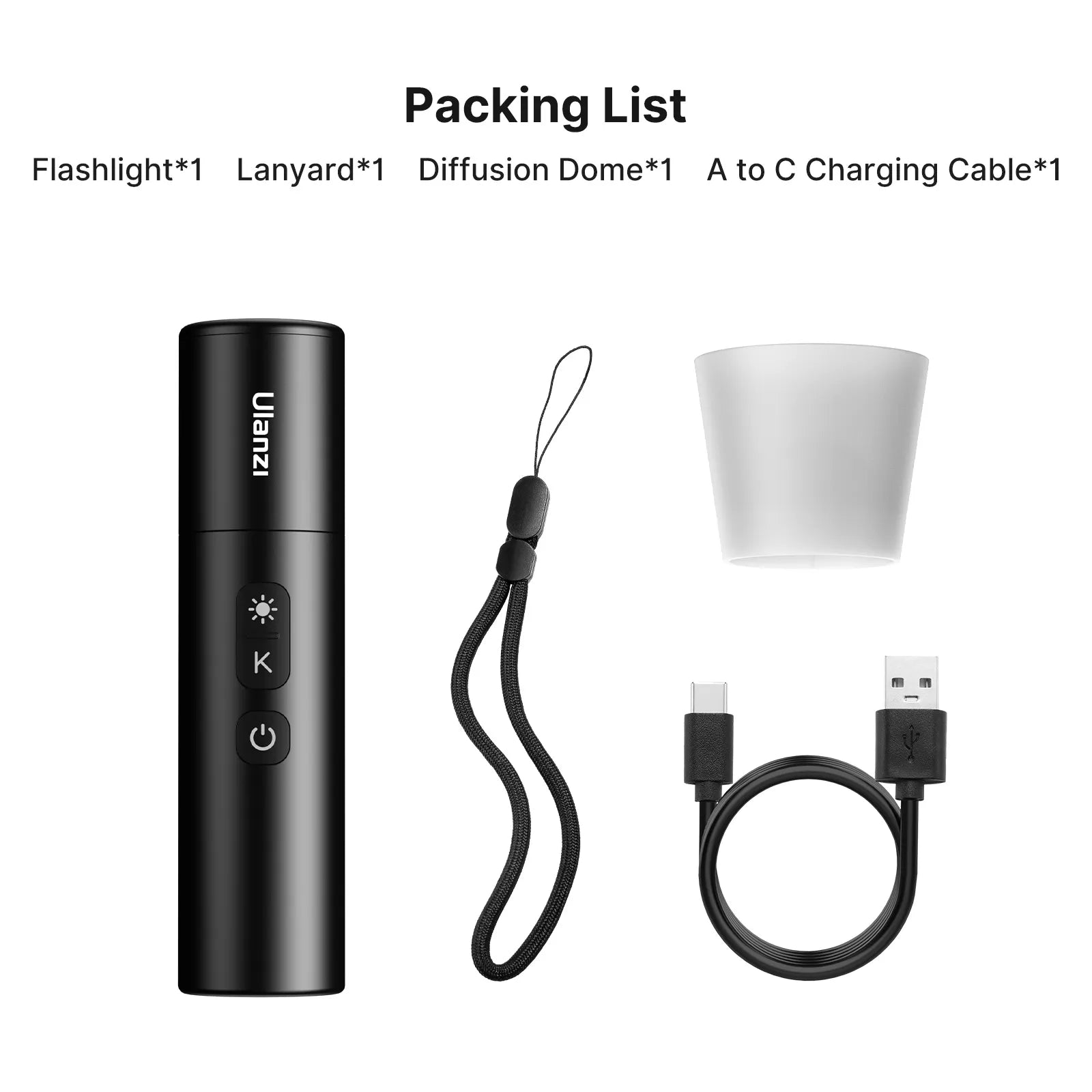 Ulanzi LM07 Rechargeable LED Flashlight for Photography - 1000 Lumens, Adjustable Brightness, Long Battery Life - Perfect for Outdoor, Camping, Night Shoots & Emergency Lighting