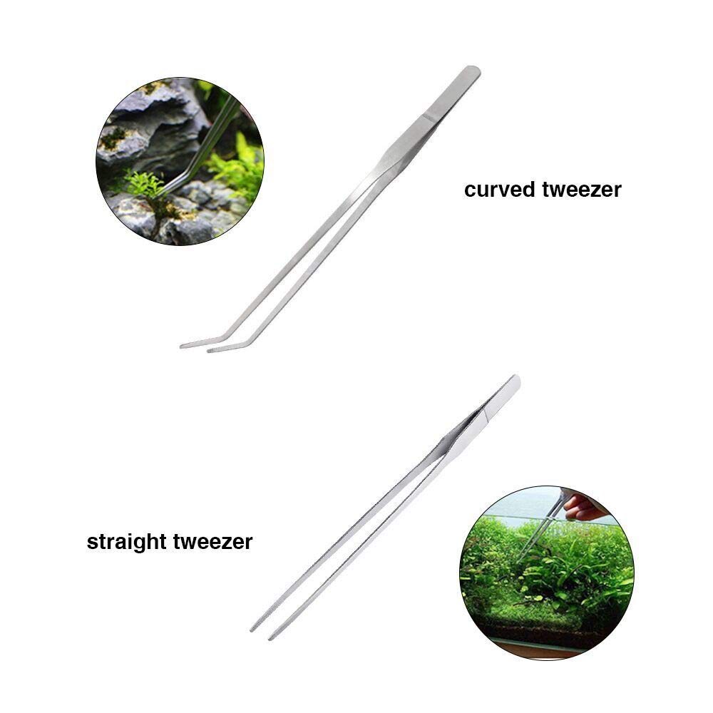 **7-in-1 Aquascaping Tools Kit – Stainless Steel Aquarium Scissors, Tweezers & Spatula for Fish Tank Cleaning, Plant Trimming – Anti-Rust, Curved & Waved Design – Perfect for Aquatic Plant Arrangement & Maintenance**