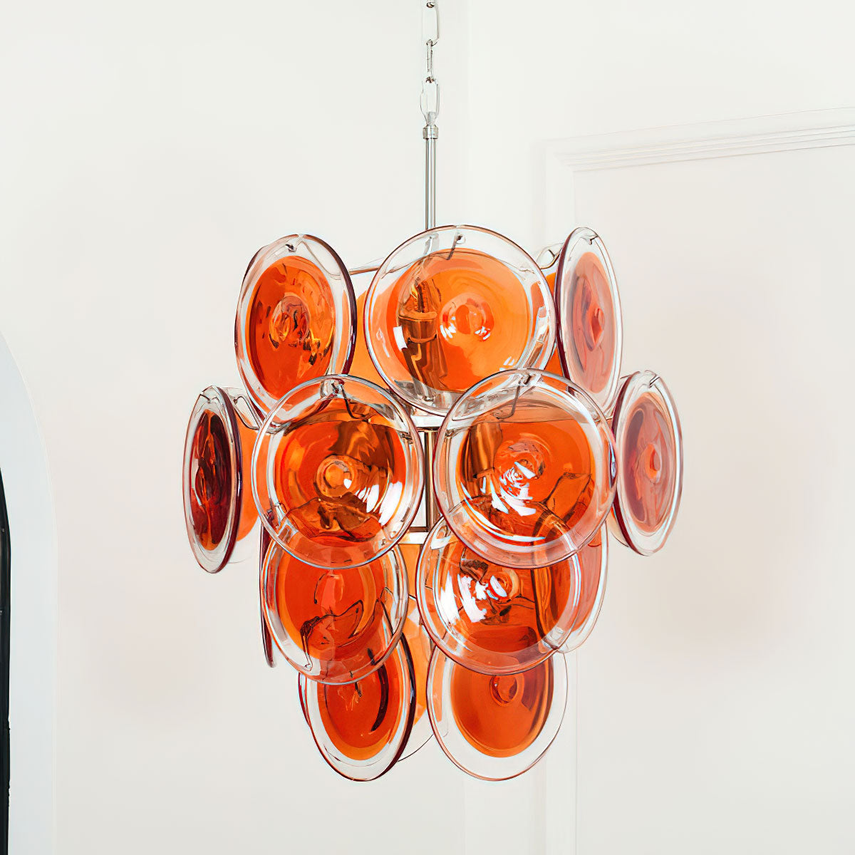 Gino Vistosi Murano Glass Chandelier - Handcrafted Italian Crystal Ceiling Light Fixture for Dining Room, Living Room & Bedroom Decor