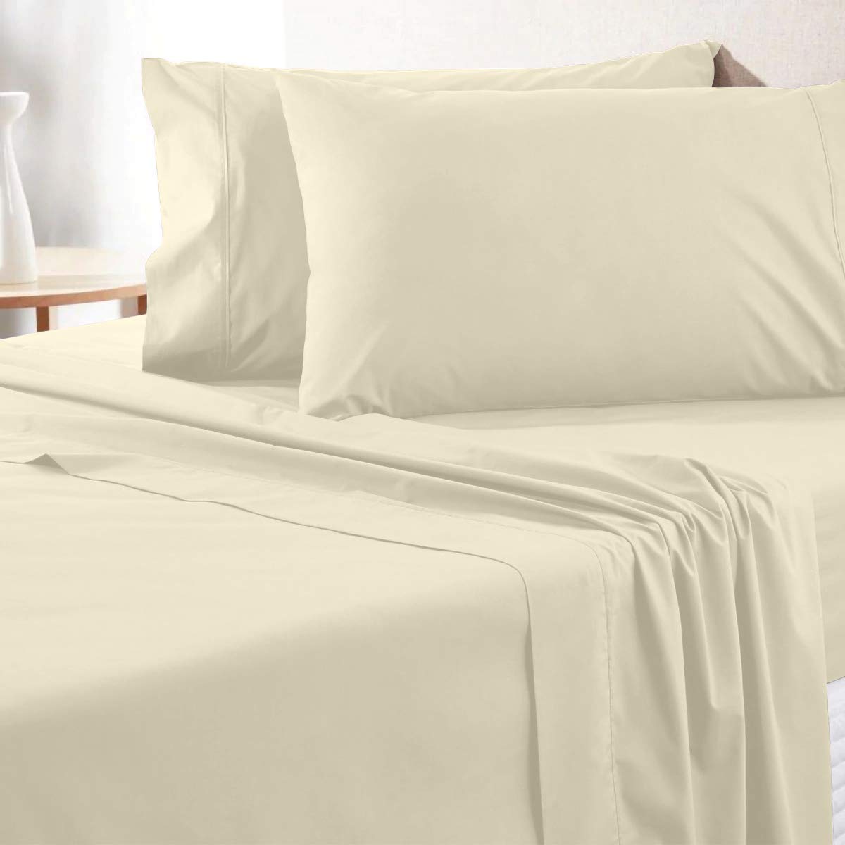 Luxury 100% Cotton California King Size Sheets Set - 700 Thread Count 4-Piece Bedding, Deep Pocket Fitted Sheet with 15