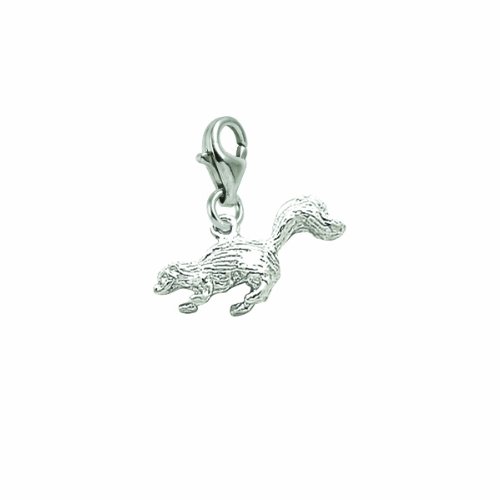 Skunk Charm Pendant with Lobster Claw Clasp - Silver Jewelry Charms for Bracelets & Necklaces - Perfect for DIY Jewelry Making, Gifts, and Animal Lover Accessories