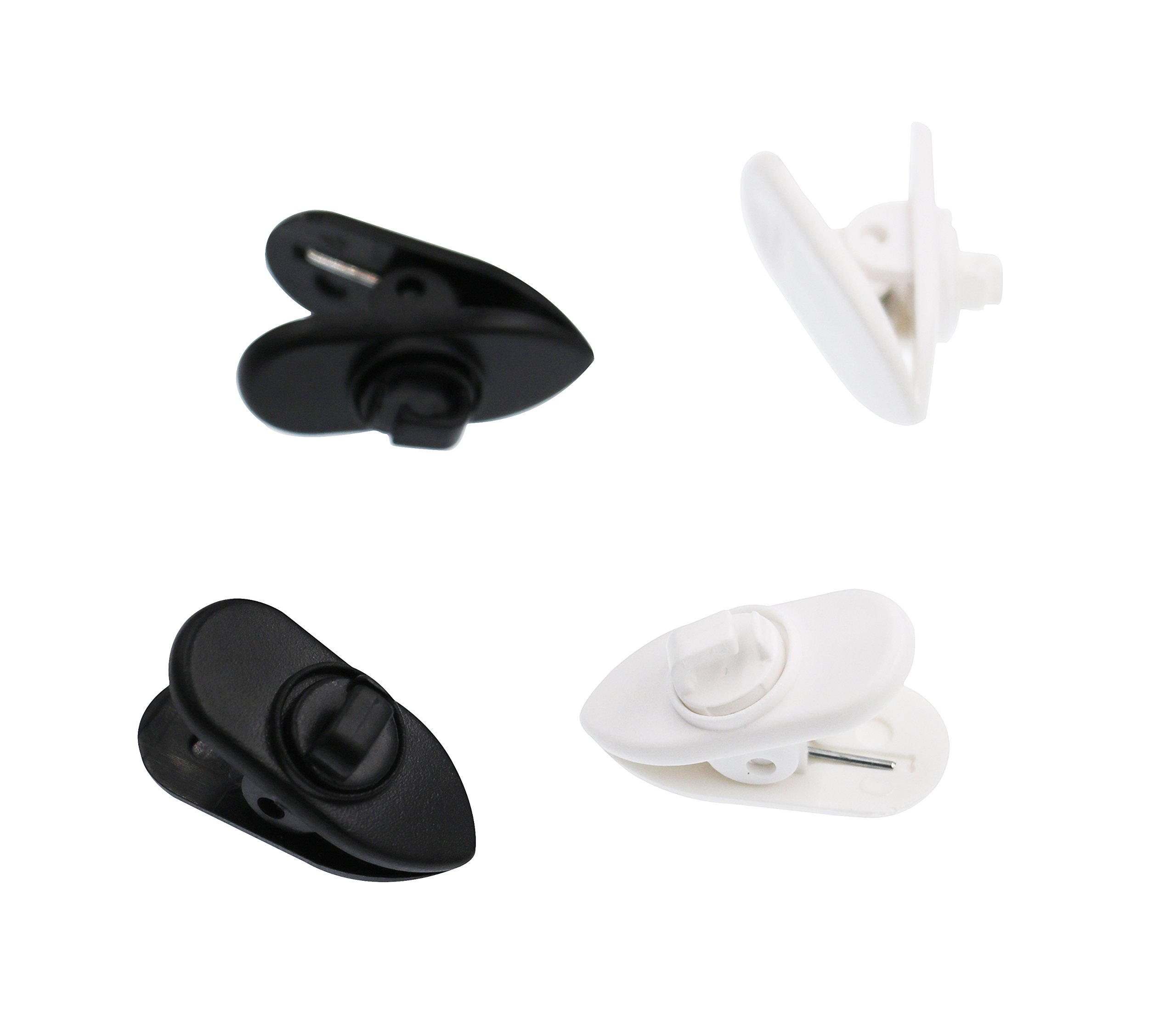 ALXCD 360° Rotating Headphone Cable Clips - 2 White & 2 Black Earphone Wire Management Clips for Sony, Sennheiser, Beats, Bose (4-Pack) - Perfect for Gym, Office, Commuting & Travel Accessories