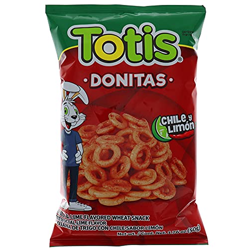 Totis Donitas Chili Lemon Flavored Corn Snacks, 1.76 Oz (Pack of 24) | Authentic Mexican Spicy Treat | Perfect for Parties, Movie Nights & Lunchbox Snacks