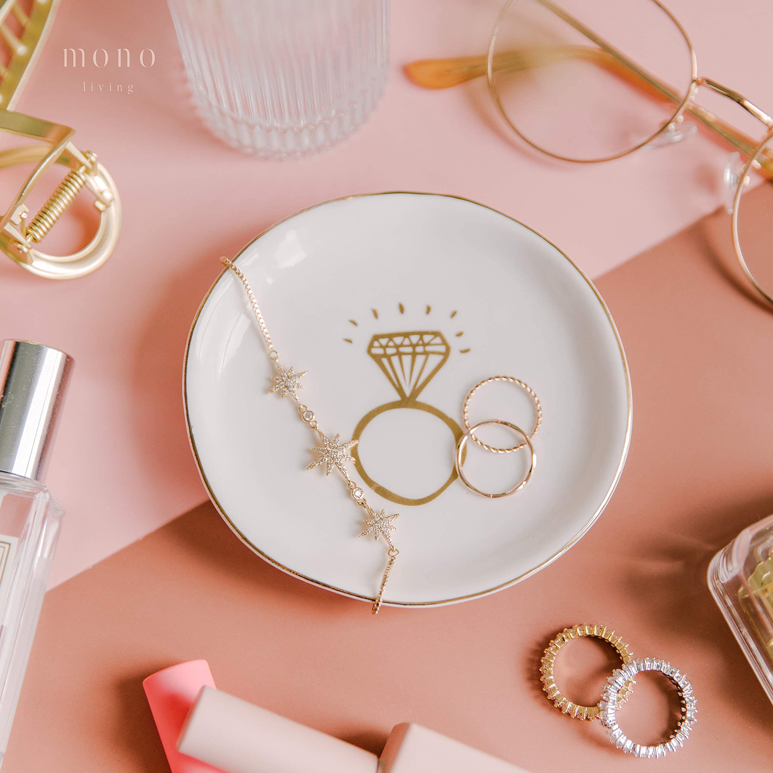 Engagement Ring Dish - Jewelry Tray for Bridal Shower & Wedding Gifts | Perfect for Christmas & Thanksgiving