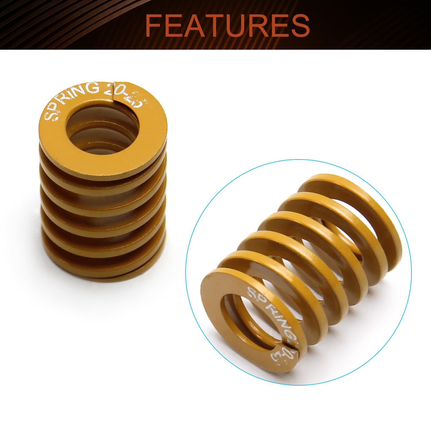 High-Quality MroMax 3D Printer Die Spring - 20mm OD, 25mm Length, Light Load Compression for Bed Leveling | Yellow Spiral Stamping Mold Spring (1PC) | Perfect for 3D Printer Bed Adjustment & Maintenance