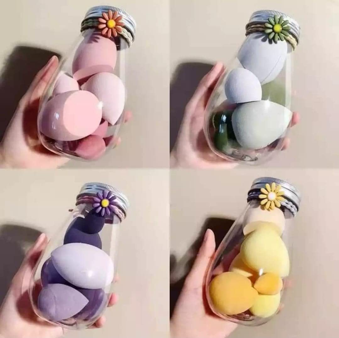 6-Piece AIR BEAUTY Cosmetic Makeup Sponge Set - Foundation Blending Puff, Powder Applicator & Beauty Blender Tool (Multicolor) | Perfect for Liquid, Cream & Powder Makeup Application