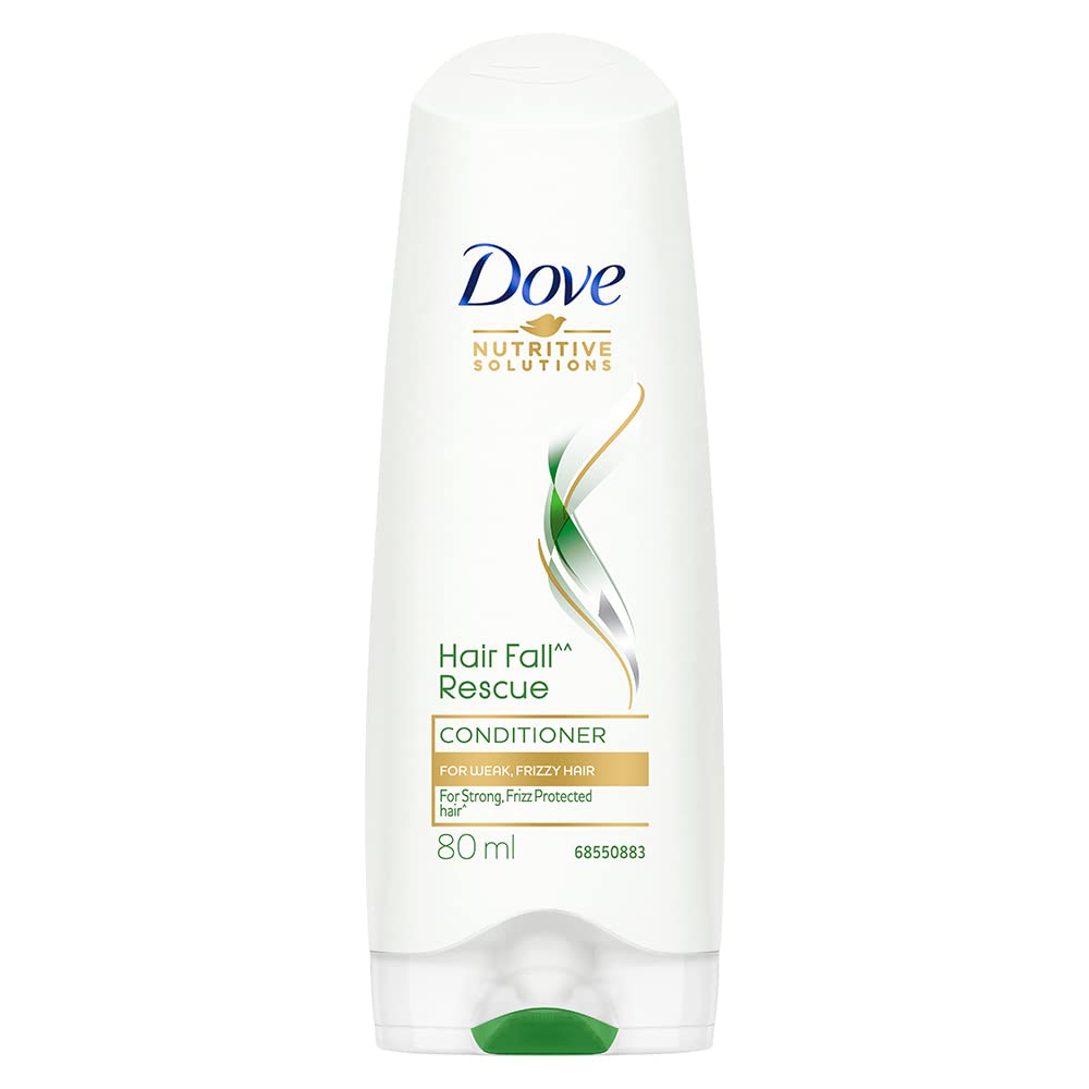 Dove Hair Fall Rescue Conditioner with Sunflower Oil & Moisture Lock Technology - 80ml for Hair Loss Control & Silky Smooth Hair - Daily Hair Care & Damaged Hair Repair - Ideal for Dry, Frizzy Hair & Post-Wash Nourishment