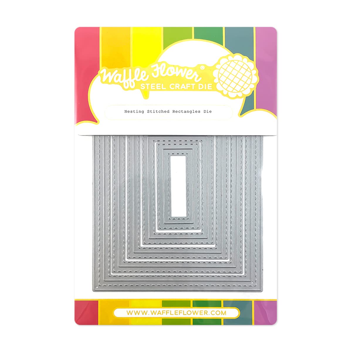 Waffle Flower Nesting Stitched Rectangles Die Set for Card Making, Scrapbooking, and DIY Paper Crafts – Perfect for Handmade Greeting Cards and Home Decor Projects