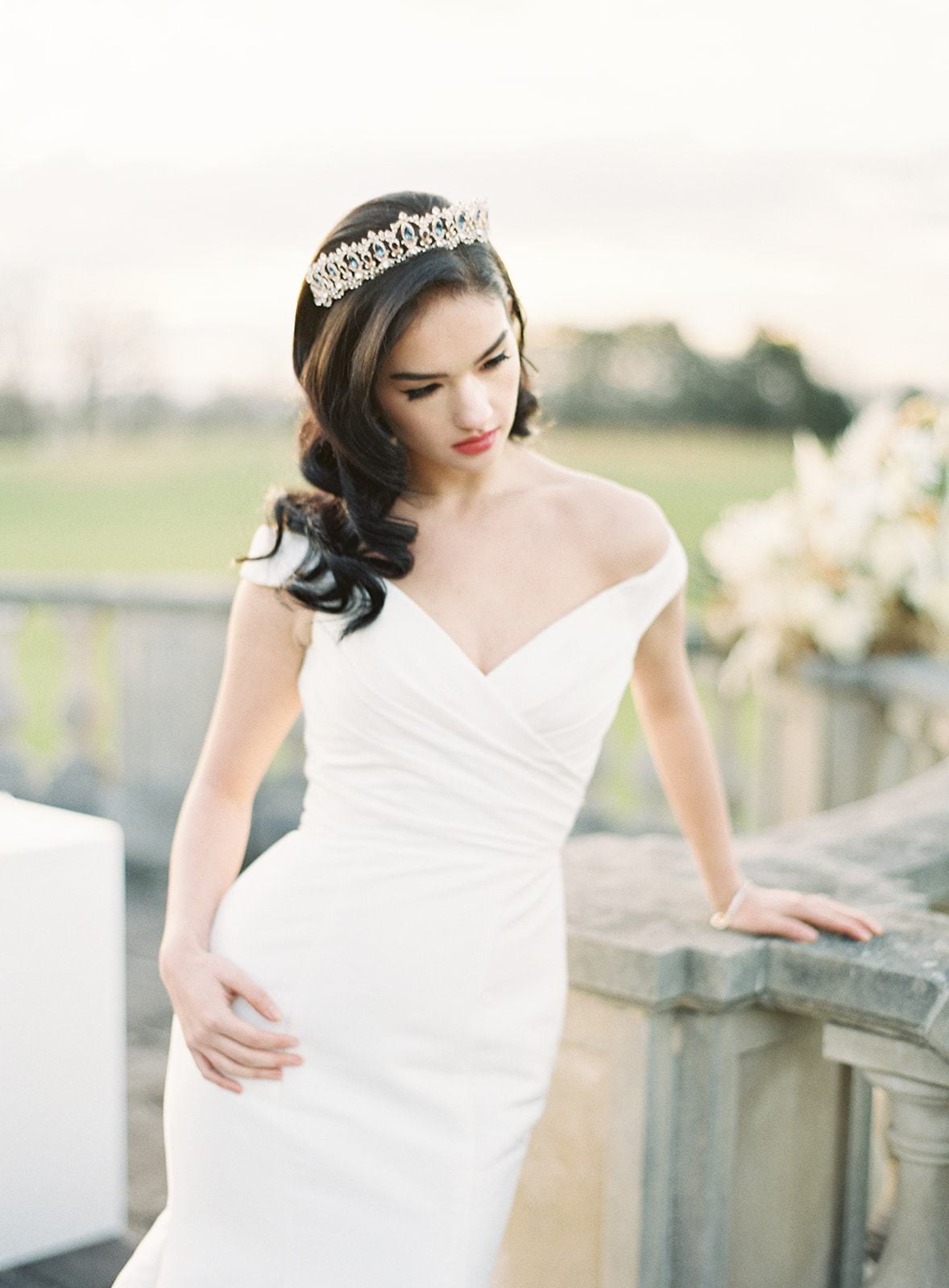 Elegant GRAND SERENA Tiara with London Blue Topaz & Swarovski Crystals - Perfect for Weddings, Prom, and Special Occasions