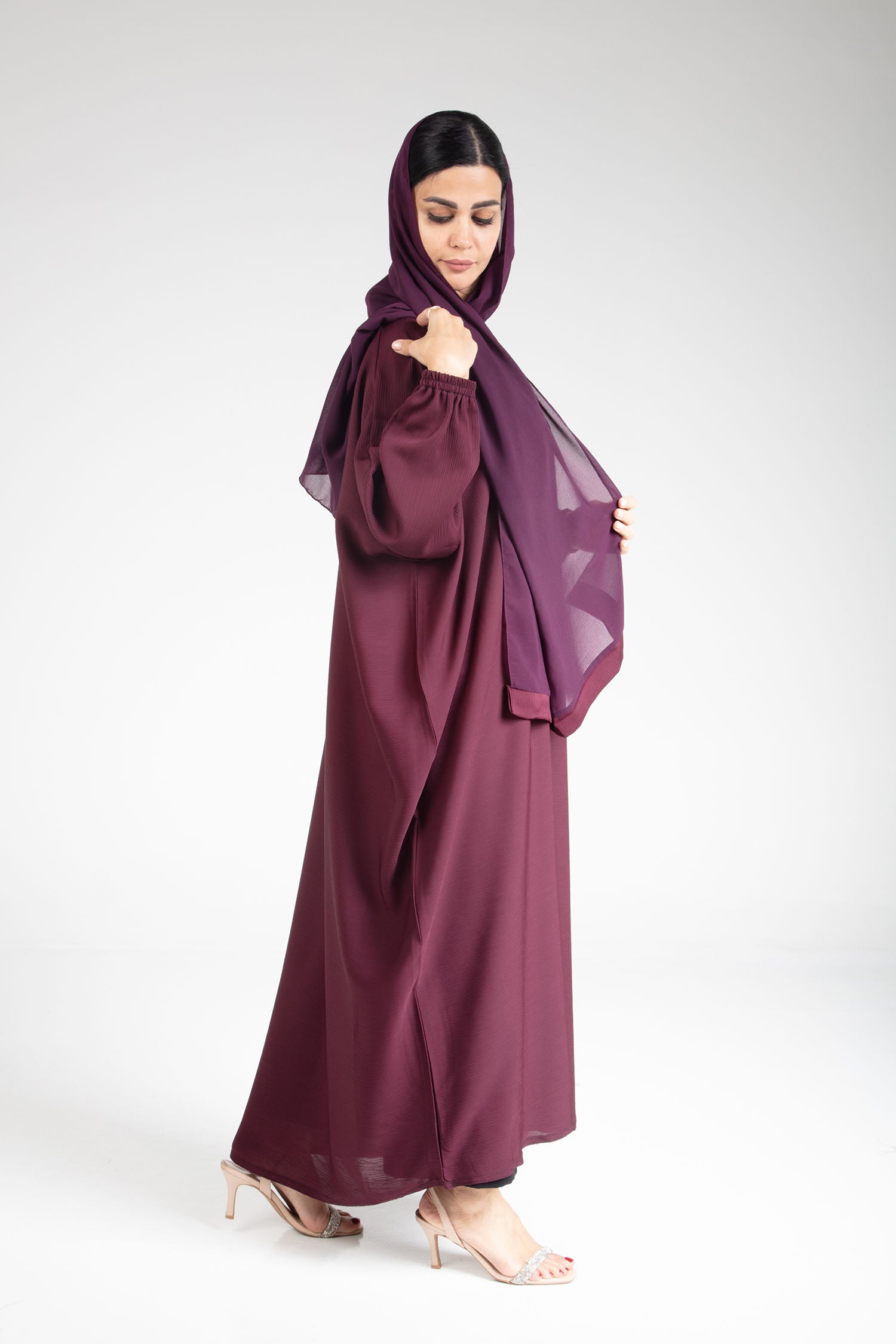 Elegant Maroon Farasha Dress - Perfect for Weddings, Parties & Special Occasions