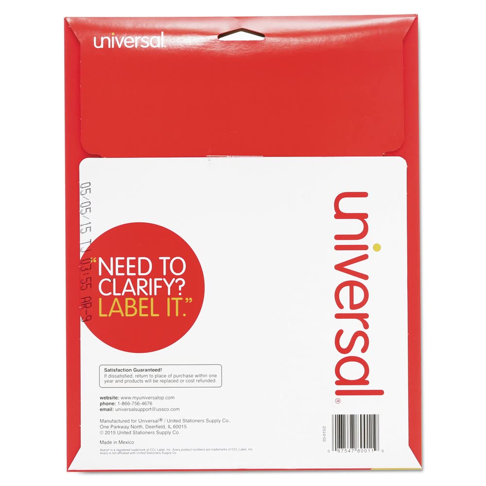 Universal UNV80011 Self-Adhesive Permanent File Folder Labels 0.66