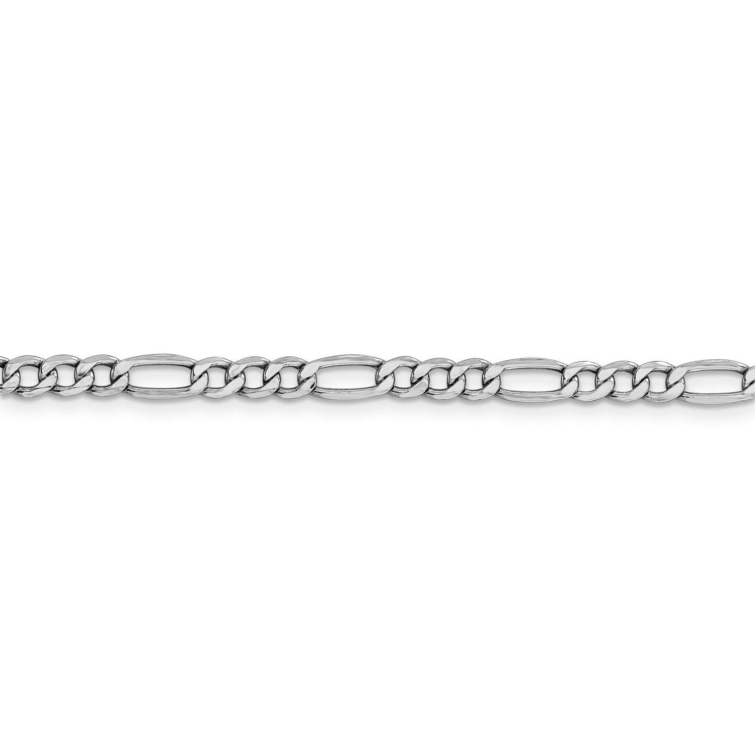 14K White Gold Lightweight Figaro Chain Necklace, Bracelet or Anklet - Elegant Jewelry for Women, Men, Gift for Her, Wedding, Anniversary, Party & Everyday Wear