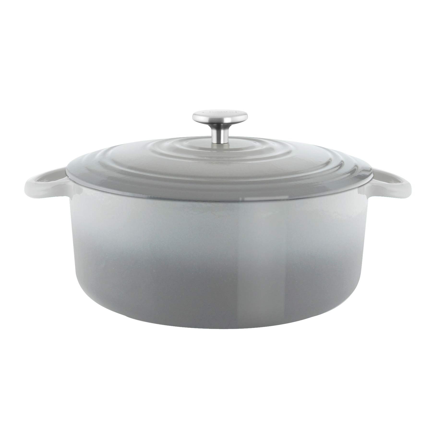 Premium Chantal 7 Quart Enameled Cast Iron Dutch Oven - US Formulated Fade Grey Enamel for Baking, Braising & Slow Cooking