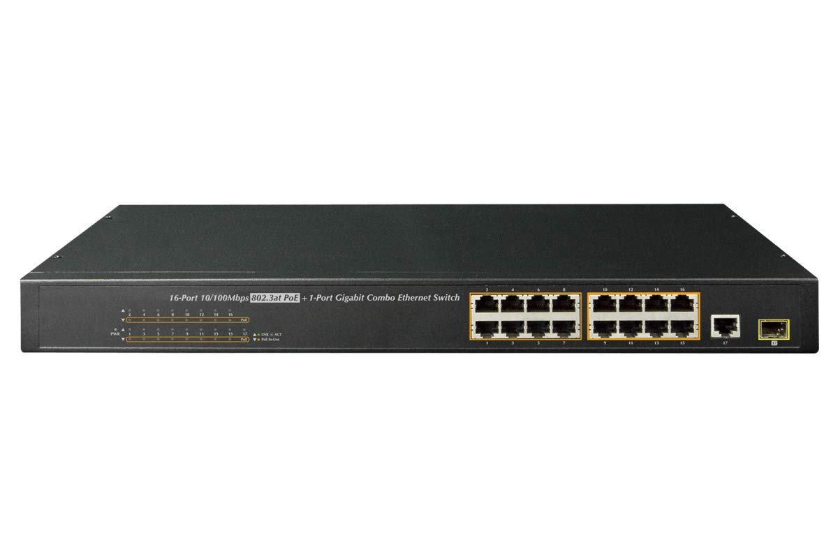 Lorex ACCLPS263B 16-Channel PoE+ Switch for IP Security Camera Systems | High-Speed Power Over Ethernet Switch | Expand NVR with 16 Channels | 220W Total Power (Manufacturer Refurbished) | Ideal for Home & Business Surveillance Systems