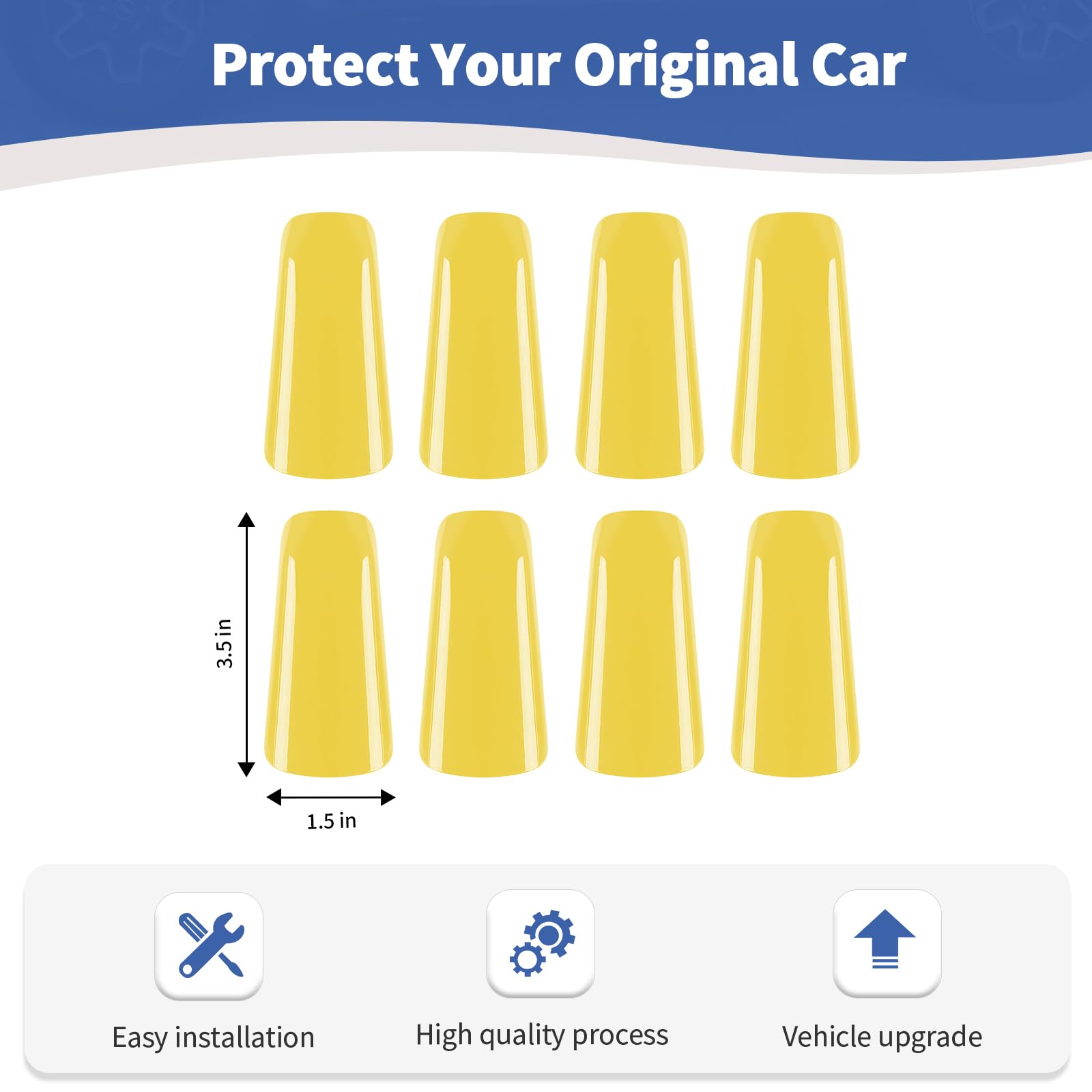 RT-TCZ Yellow A/B Pillar Grab Handle Covers for Jeep Wrangler JL JLU & Gladiator JT (2018-2023) - Interior Accessories for Enhanced Grip & Style - Perfect for Off-Roading & Daily Driving