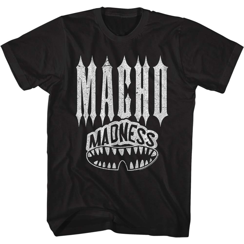 Macho Man Professional Wrestler Graphic T-Shirt - American Classics Macho Teeth Design - Adult Short Sleeve Tee for Wrestling Fans & Retro Style Lovers - Perfect for Cosplay, Halloween & WWE Events