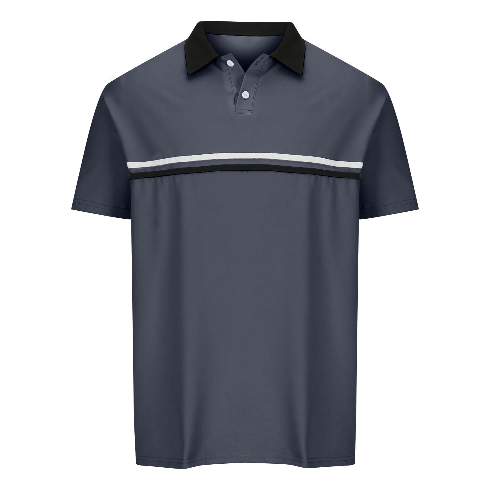Men's Striped Polo Shirts - Short Sleeve Casual T-Shirts for Summer | Business & Golf Wear | Comfortable Work Tops for Dads | Perfect for Office, Golfing & Outdoor Activities