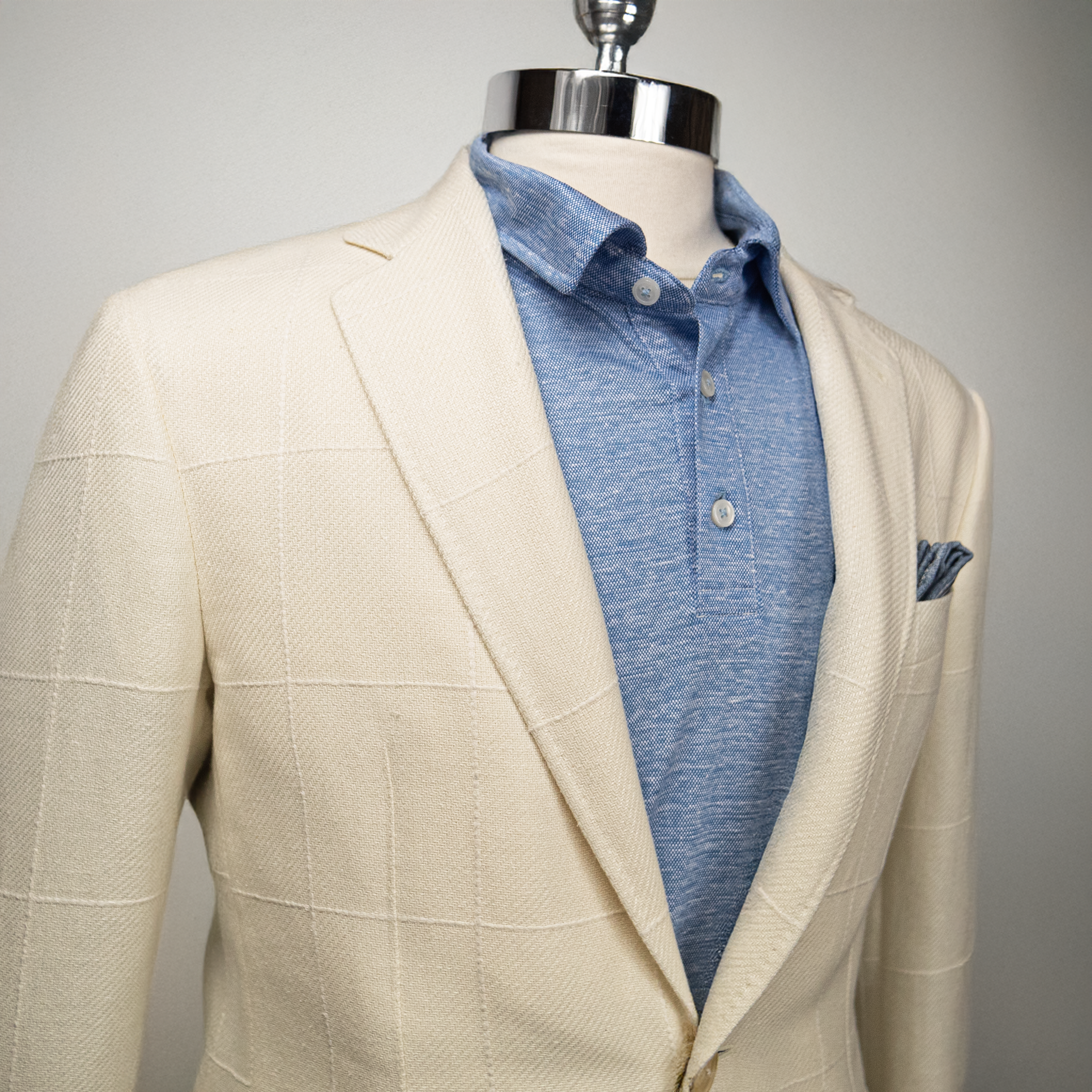 CANALI Men's White WND KEI Sport Coat Jacket - Premium Italian Wool Blazer for Business, Office & Formal Occasions
