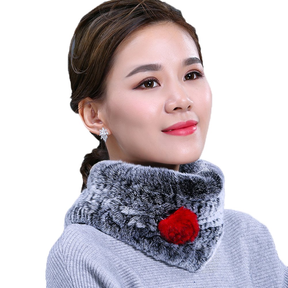 MINGXINTECH Women's Rabbit Fur Pullover Scarf - Soft Skinny Fashion Winter Shawl Wrap for Women - Cozy Outerwear for Cold Weather, Office & Holiday Outfits